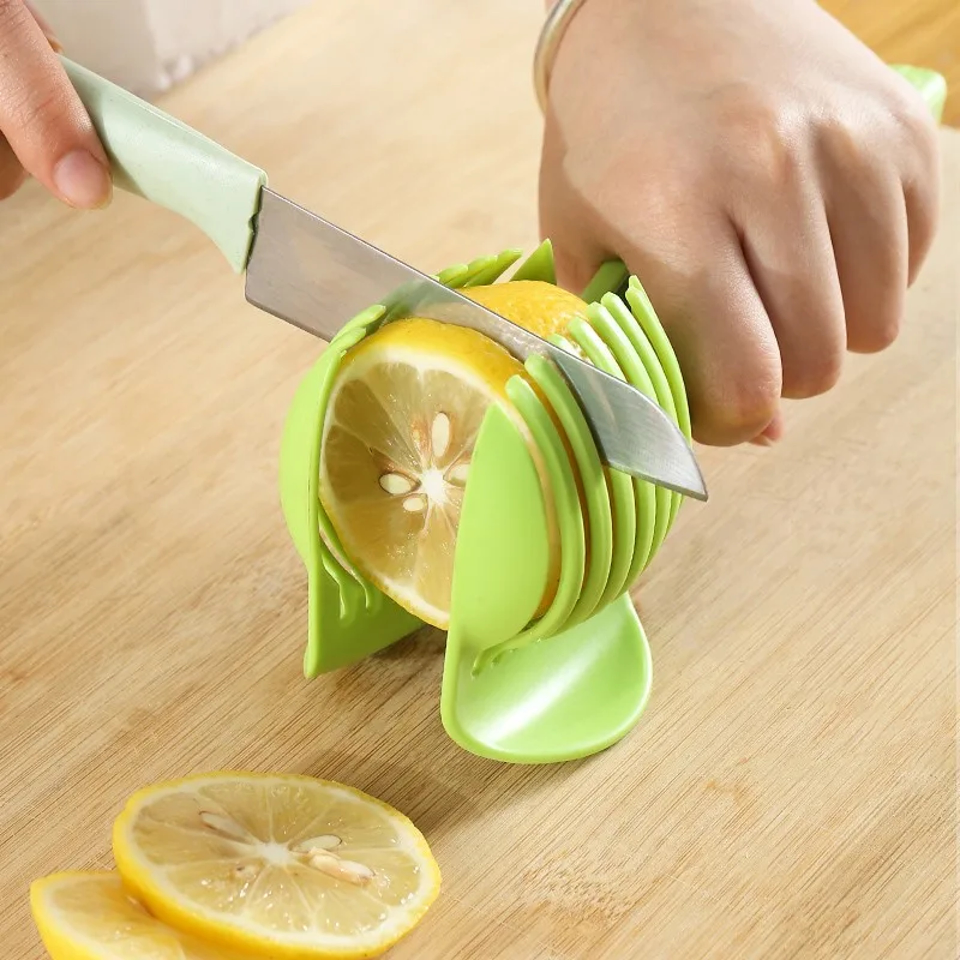 Stainless Steel Fruit And Vegetable Slicer Clip Multi Use Onion Tomato Cutter 3