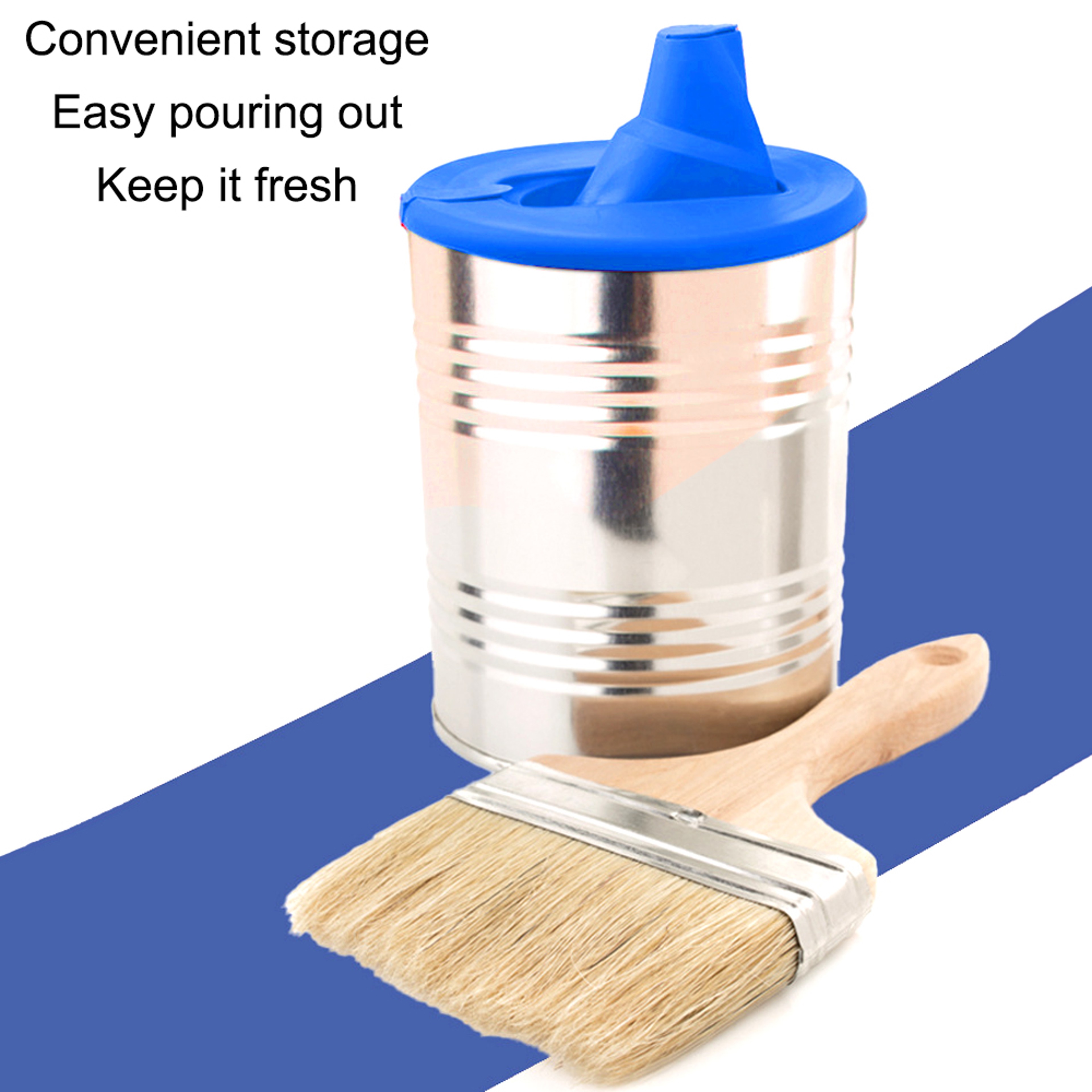 Retractable Paint Can Lid with Foldable Pouring Spout and Airtight Seal – view 4