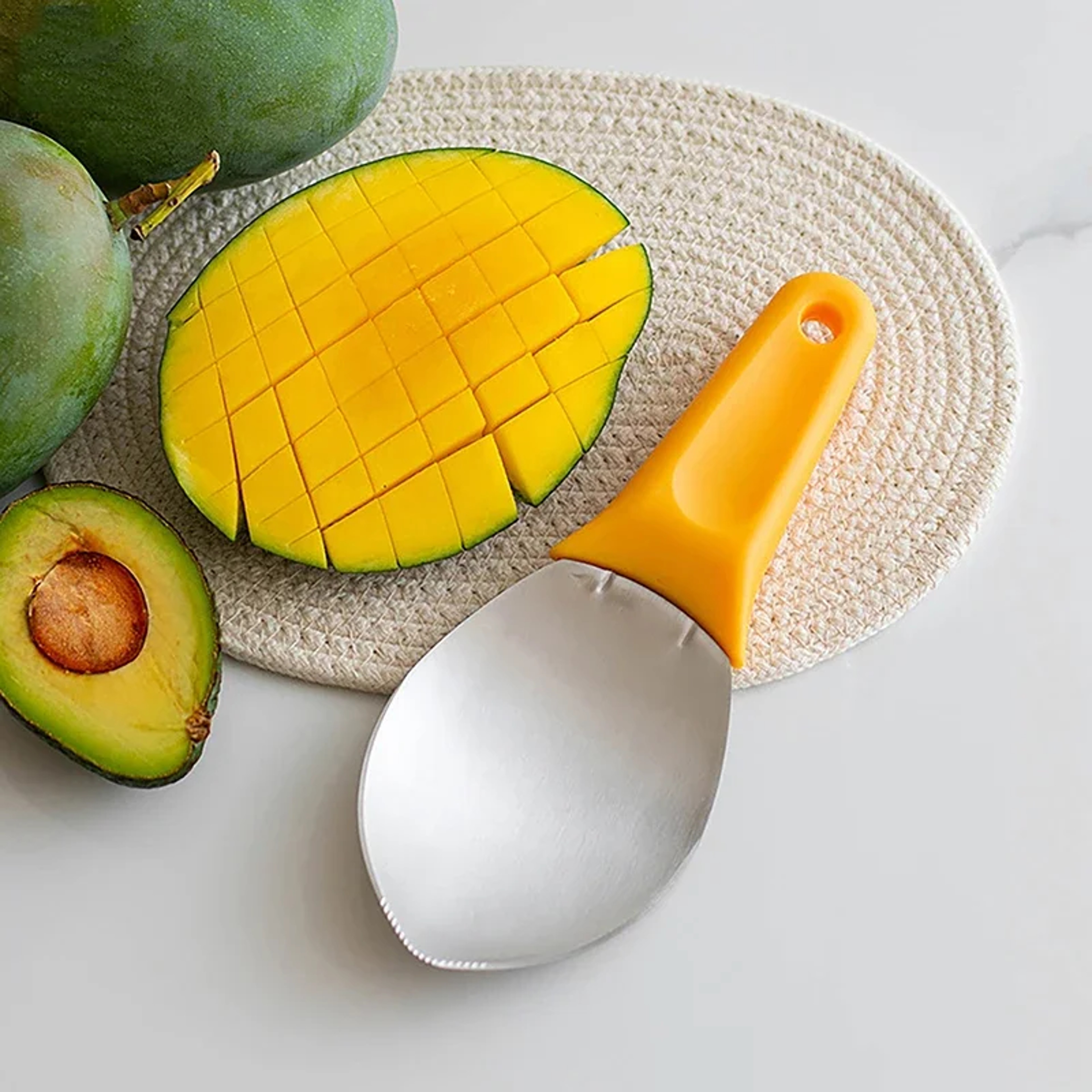 ProCut Mango Slicer Cutter With Scoop  Stainless Steel Fruit Dicer Tool 3