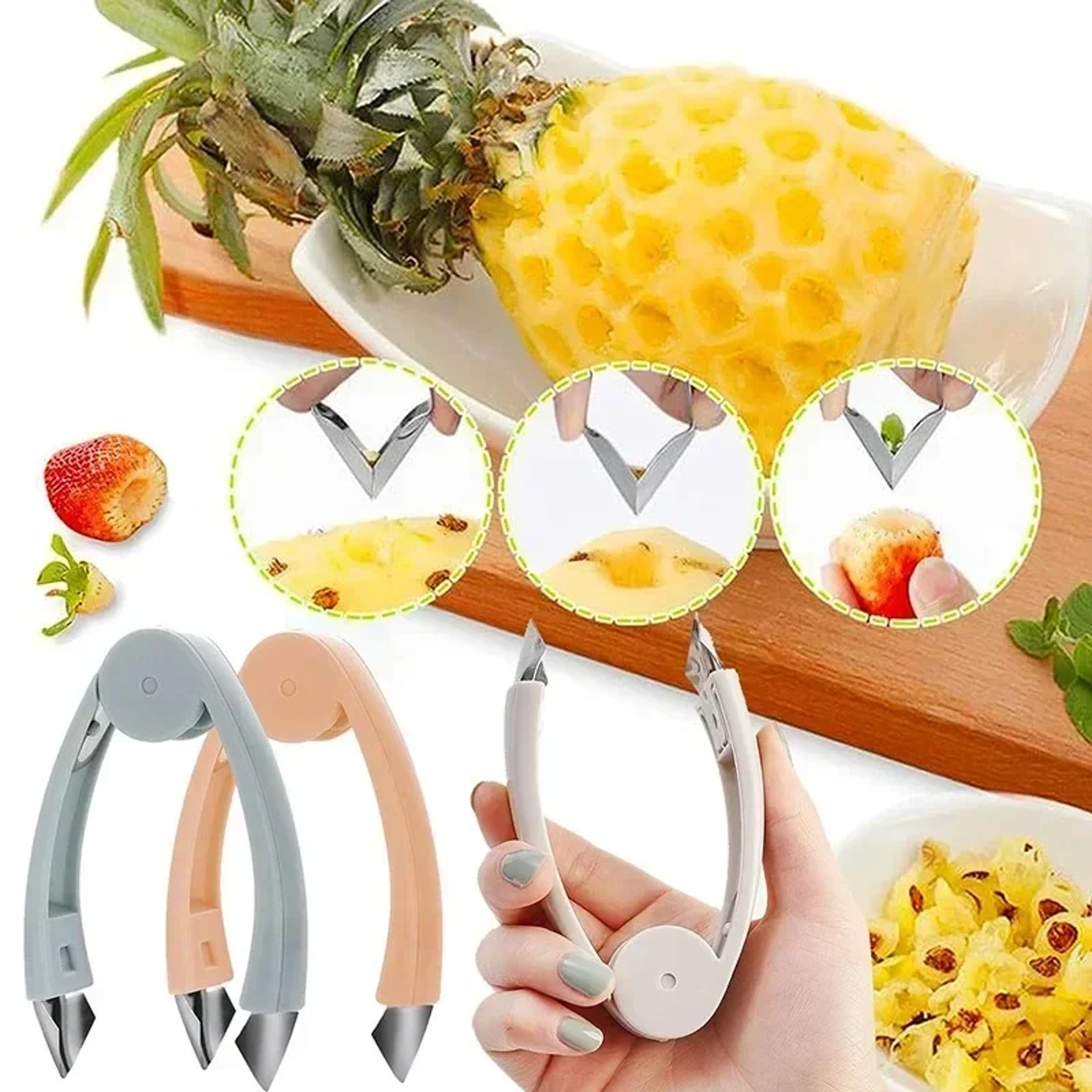 Stainless Steel Pineapple Corer  Fruit Huller Kitchen Gadget 0