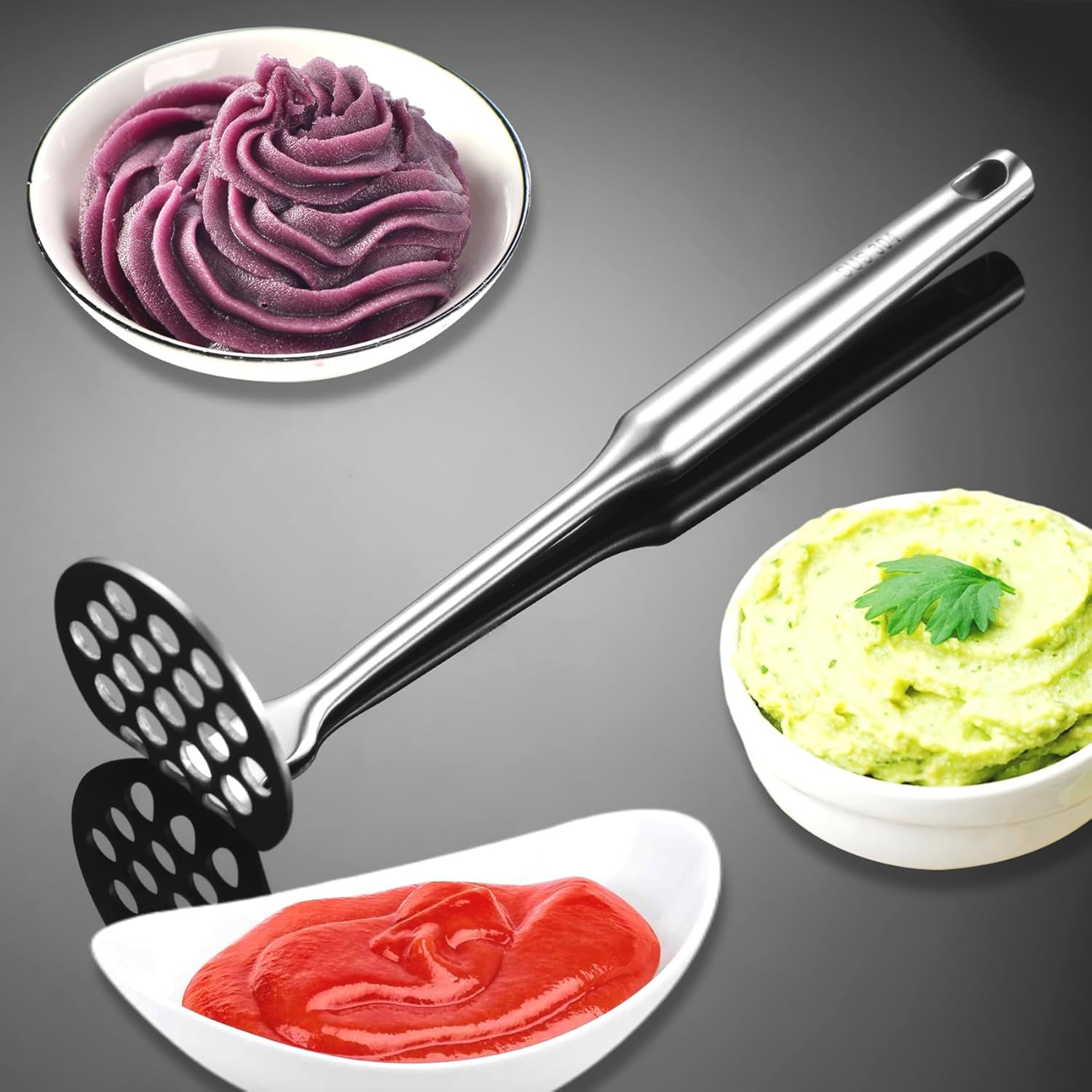 Mini Avocado  Potato Masher  Stainless Steel Kitchen Tool For Vegetables  Beans 1