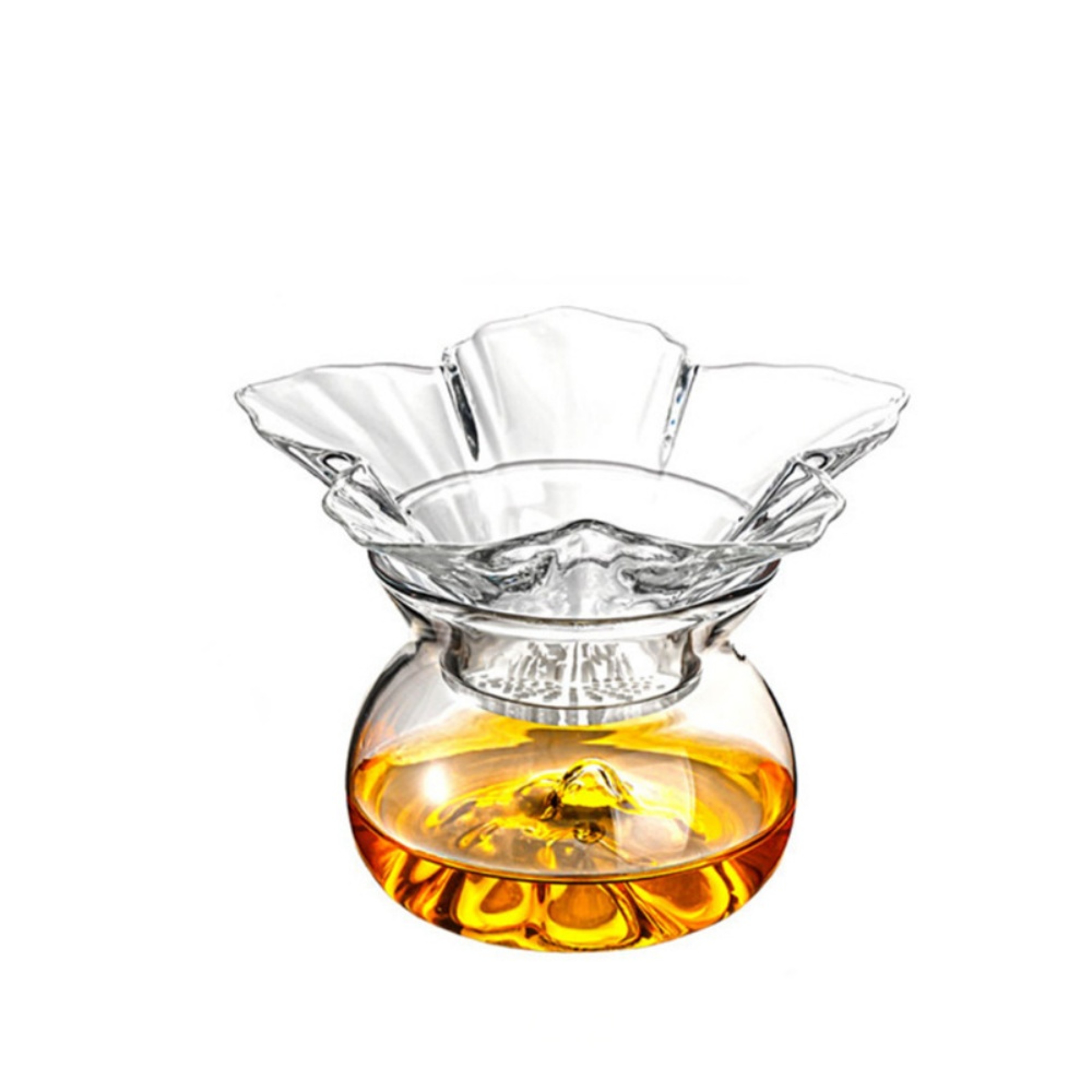 BloomGlass Tea Strainer for Loose Leaf Tea with Fine Mesh Filter & Drip Holder – view 2