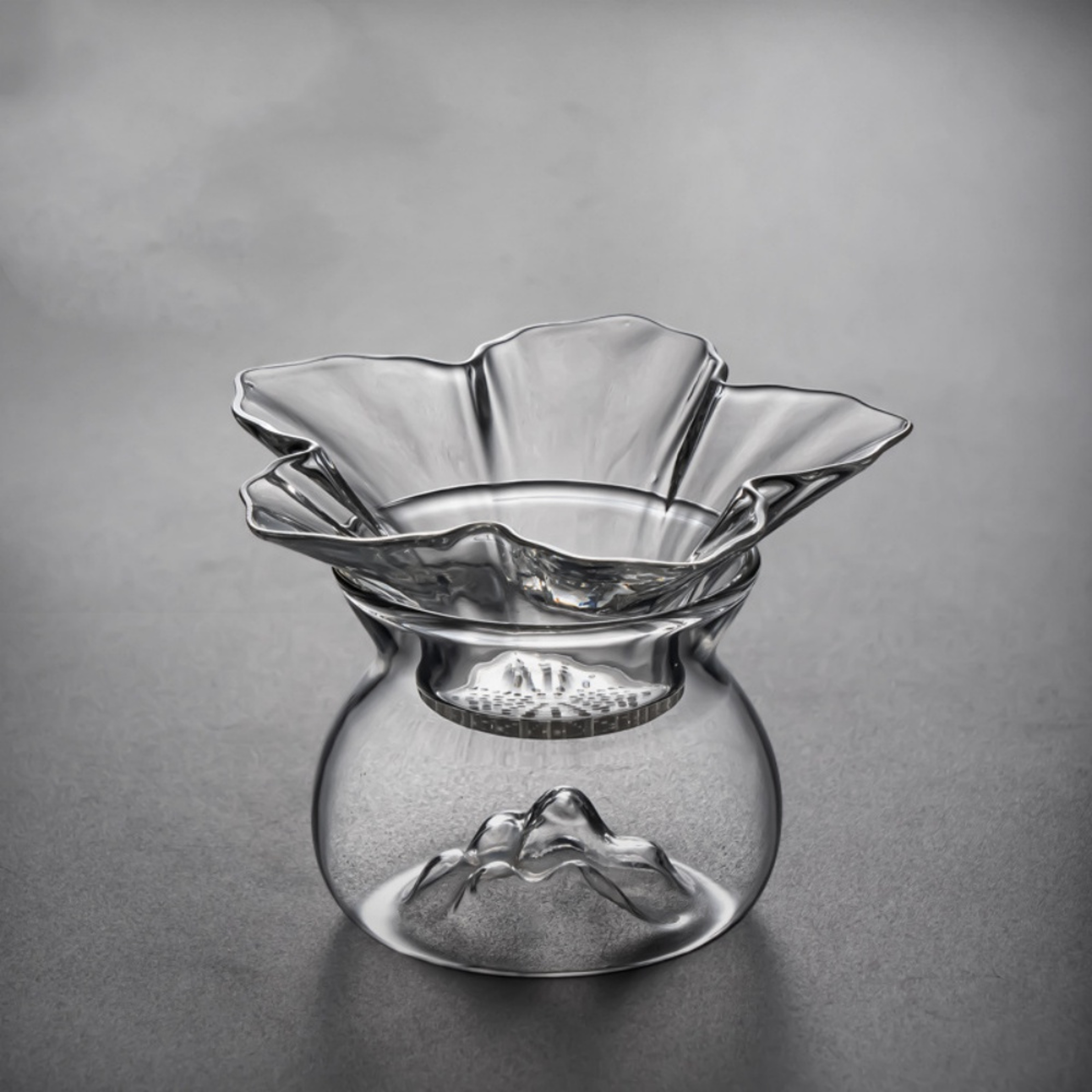 BloomGlass Tea Strainer for Loose Leaf Tea with Fine Mesh Filter & Drip Holder – view 3