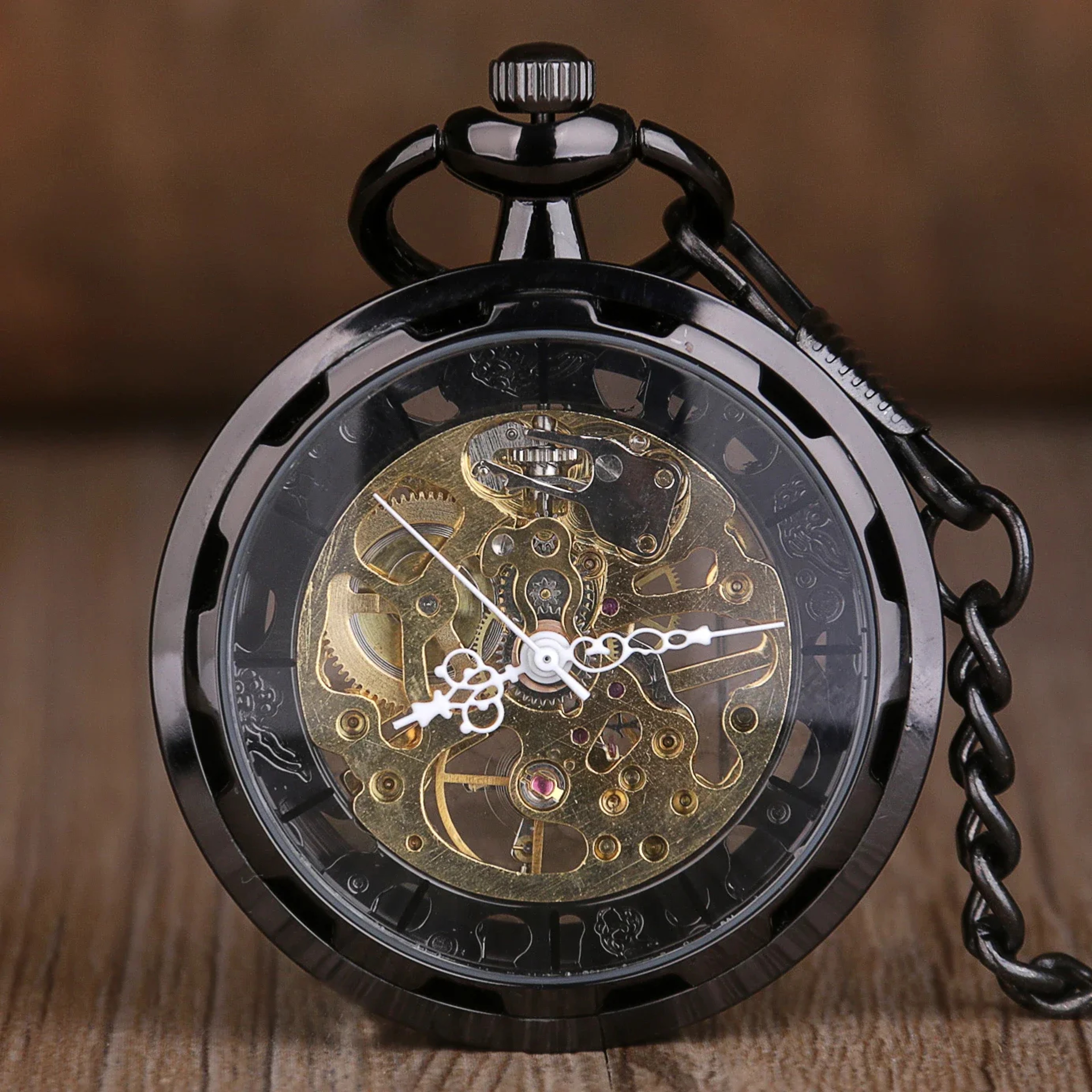 Vintage Skeleton Pocket Watch Mechanical Steampunk Timepiece for Men & Women – view 5