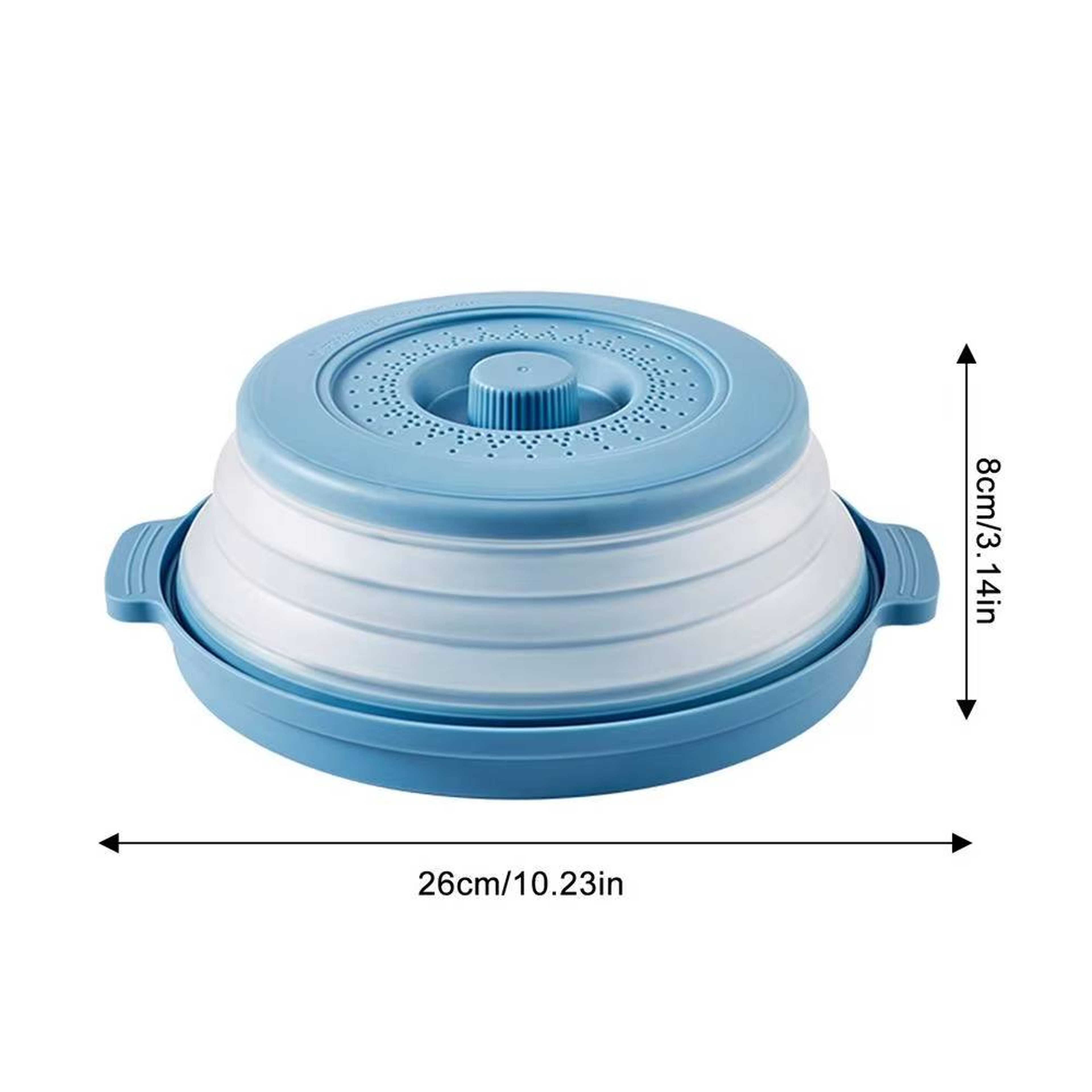 Collapsible Microwave Splatter Cover with Steaming Tray & Food Strainer Lid – view 10