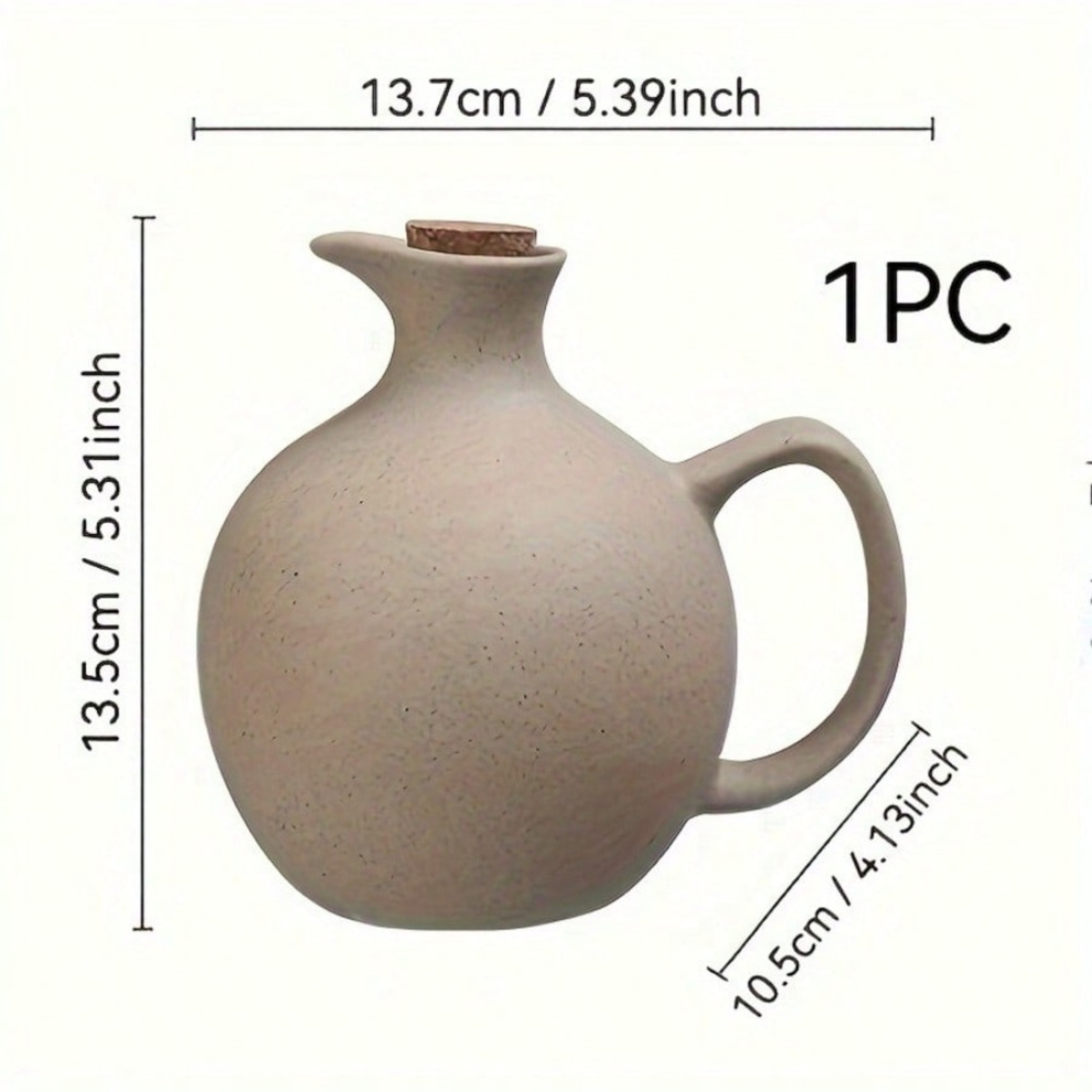 Rustic Ceramic Olive Oil Dispenser Large Capacity Soy Sauce & Chili Oil Bottle – view 4