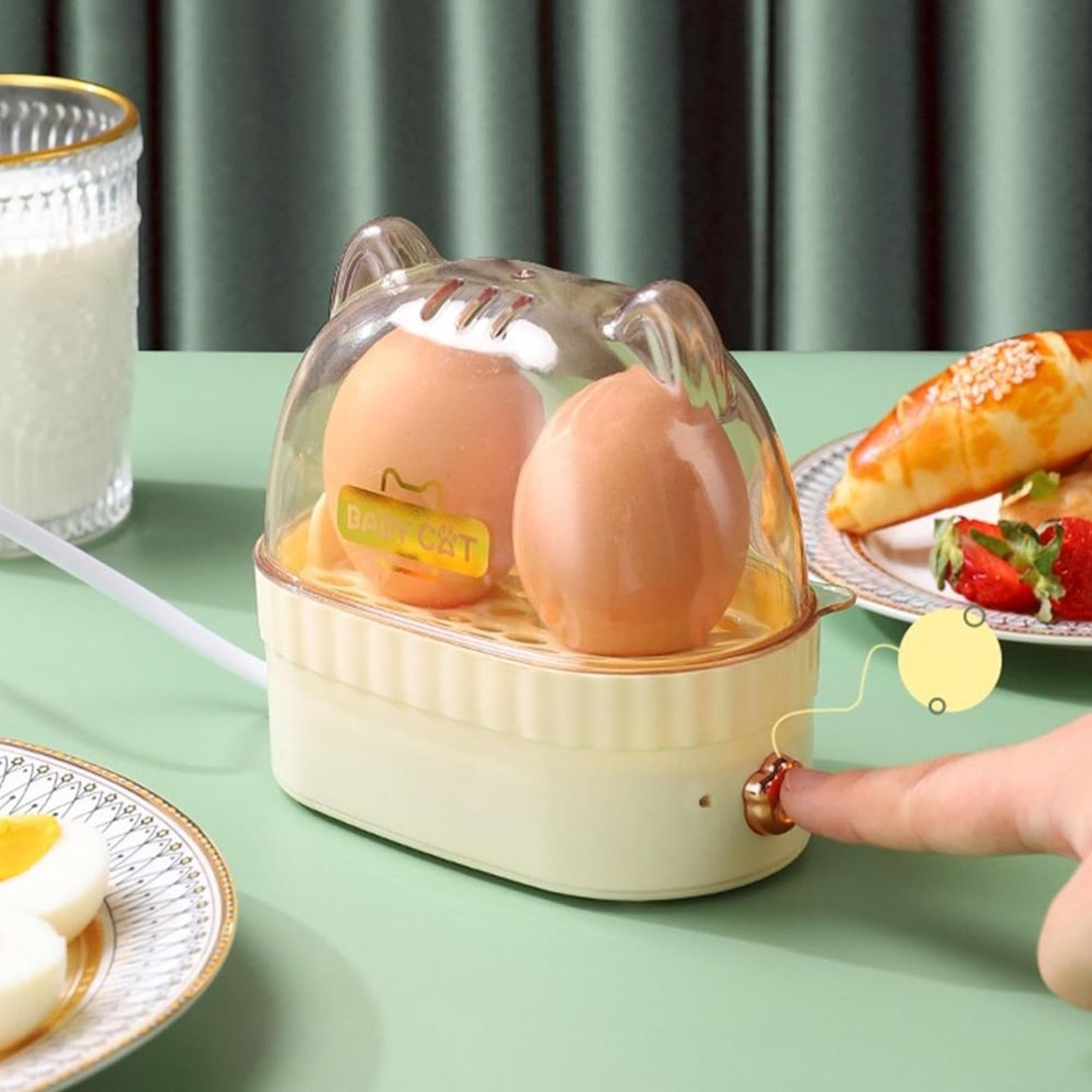 Cat Shape Electric Egg Cooker  Automatic Egg Boiler For Quick Healthy Breakfasts 0