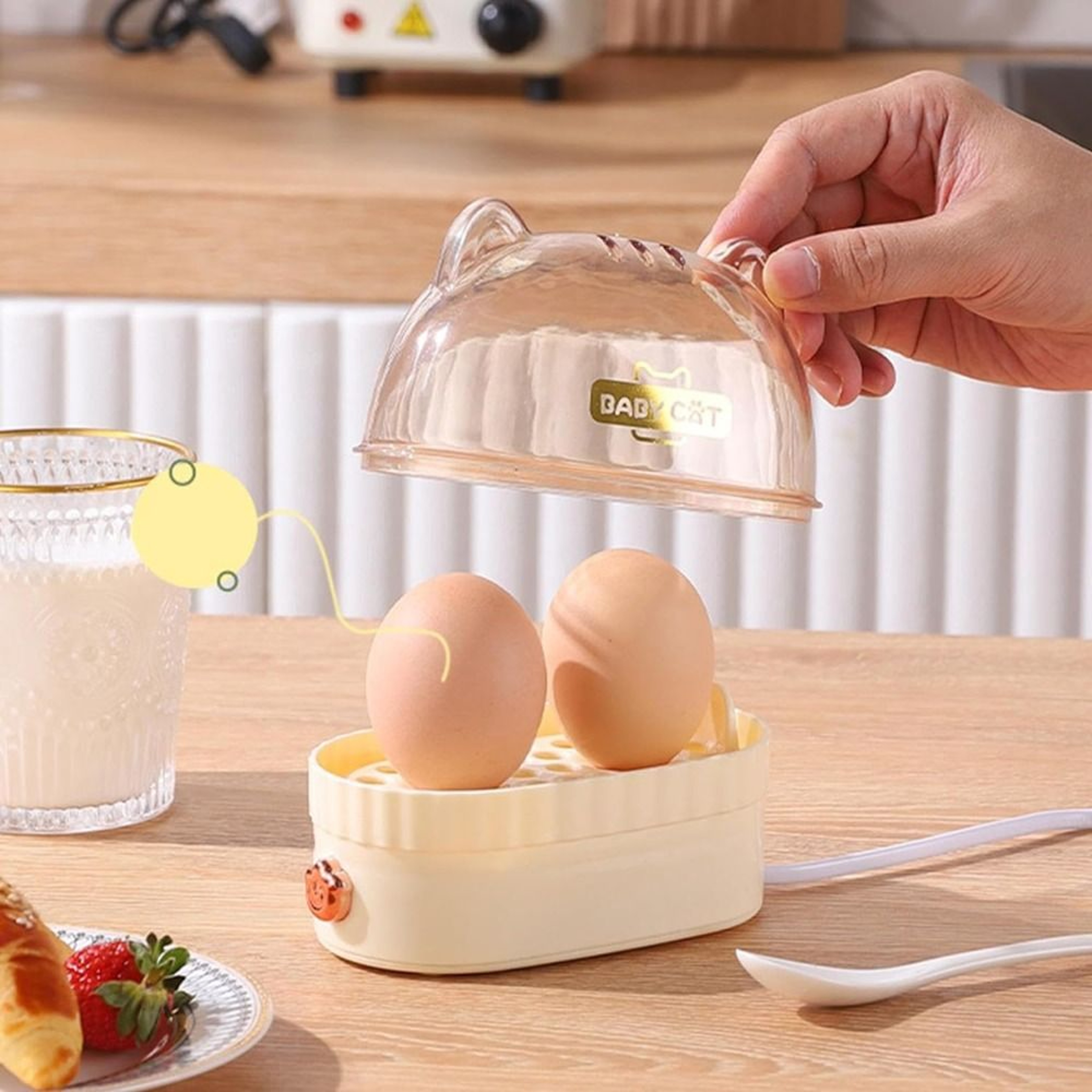 Cat Shape Electric Egg Cooker  Automatic Egg Boiler For Quick Healthy Breakfasts 3