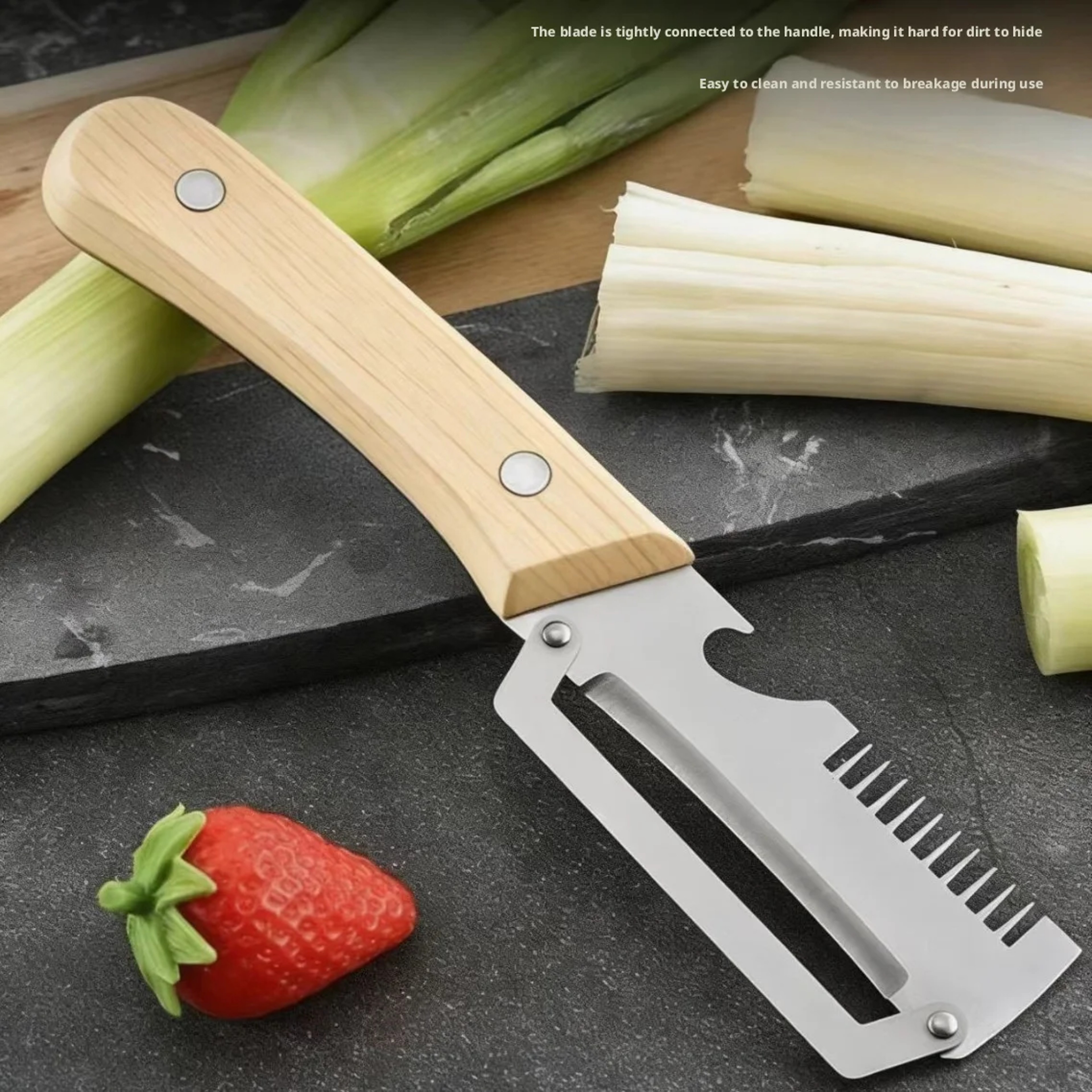 Paring Knife  Vegetable Peeler With Ergonomic Wooden Handle 1