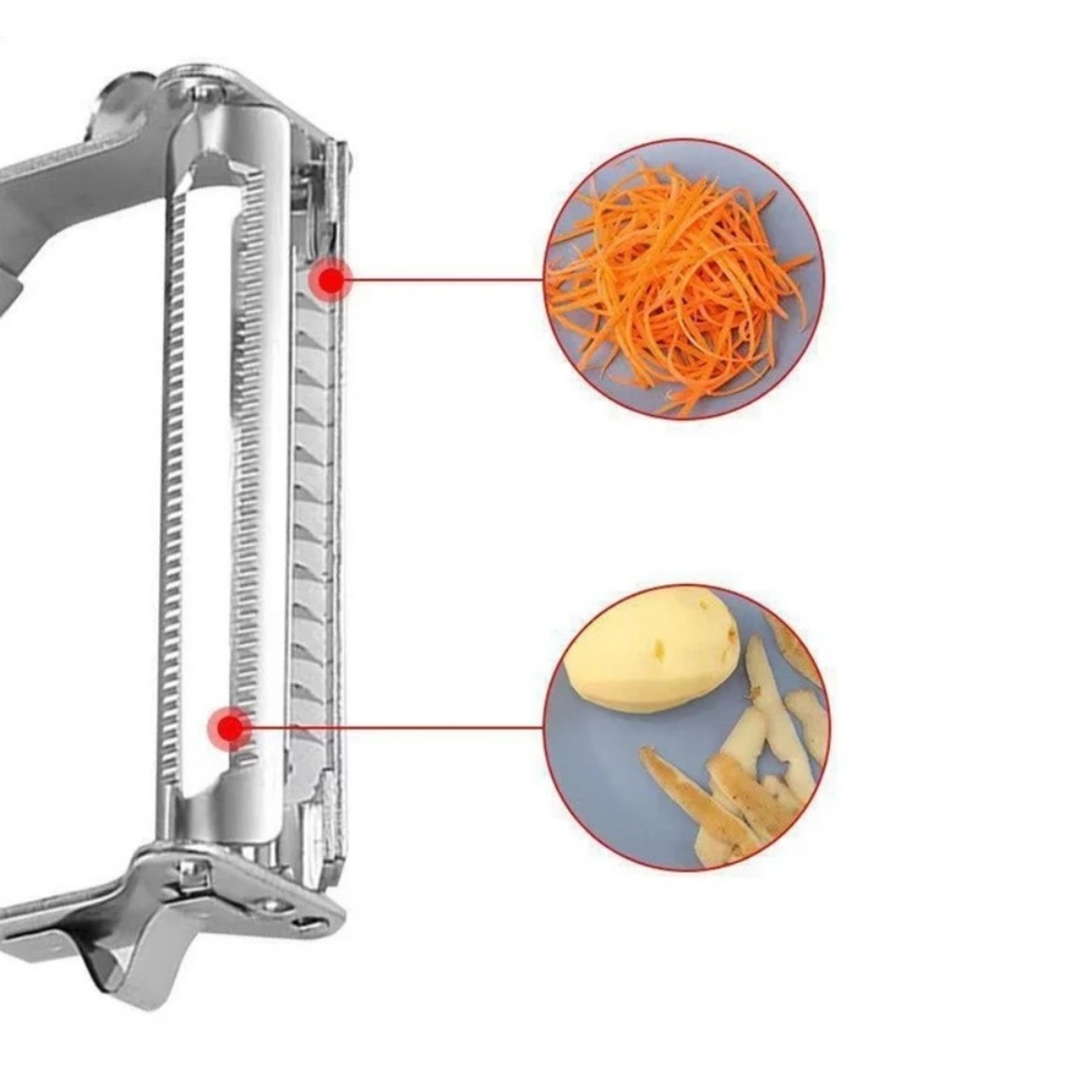 Stainless Steel Julienne Peeler and Vegetable Grater for Potatoes, Carrots and Fruits – view 3