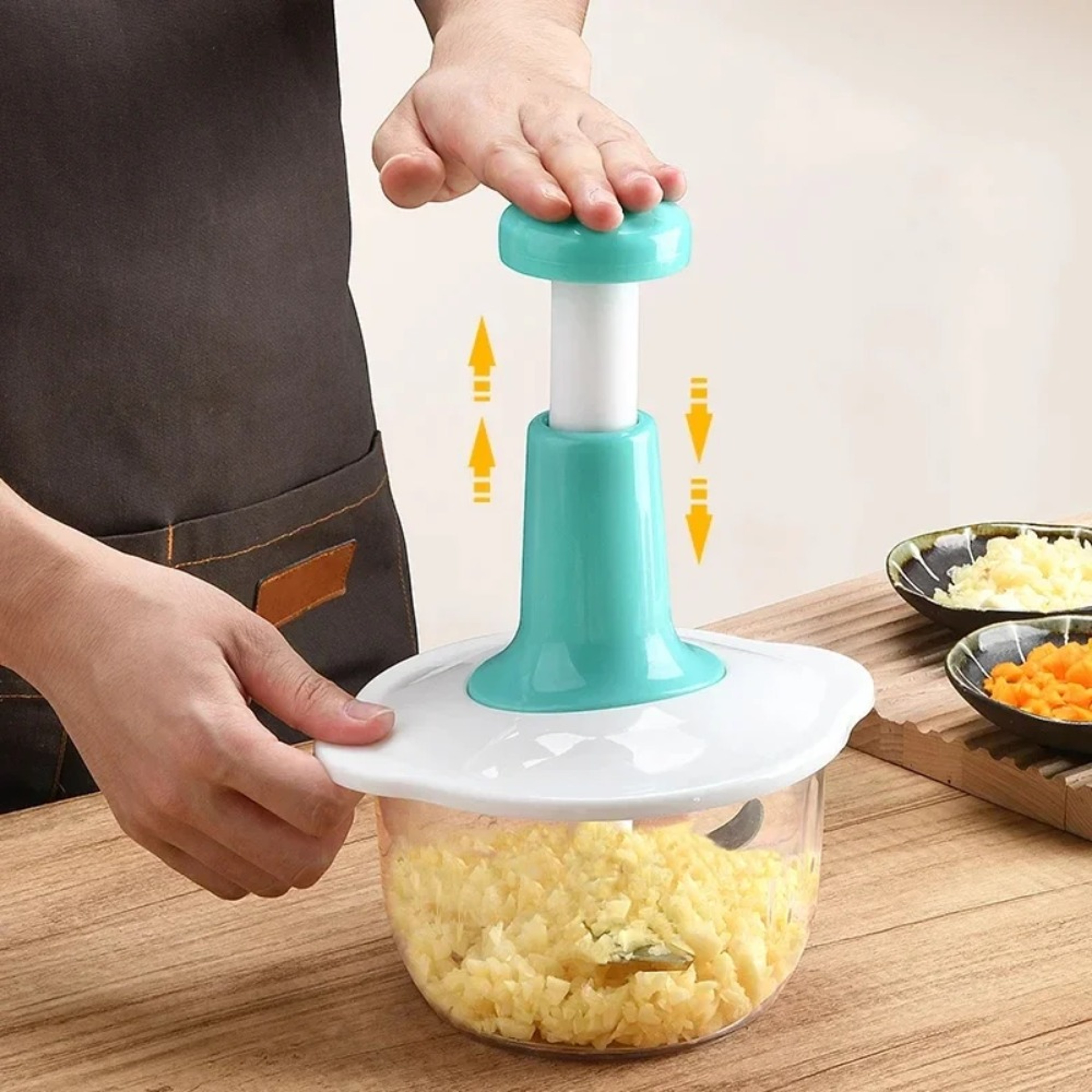 QuickPress Pro Manual Food Chopper  Vegetable Chopper For Garlic Fruits And Meal Prep 0