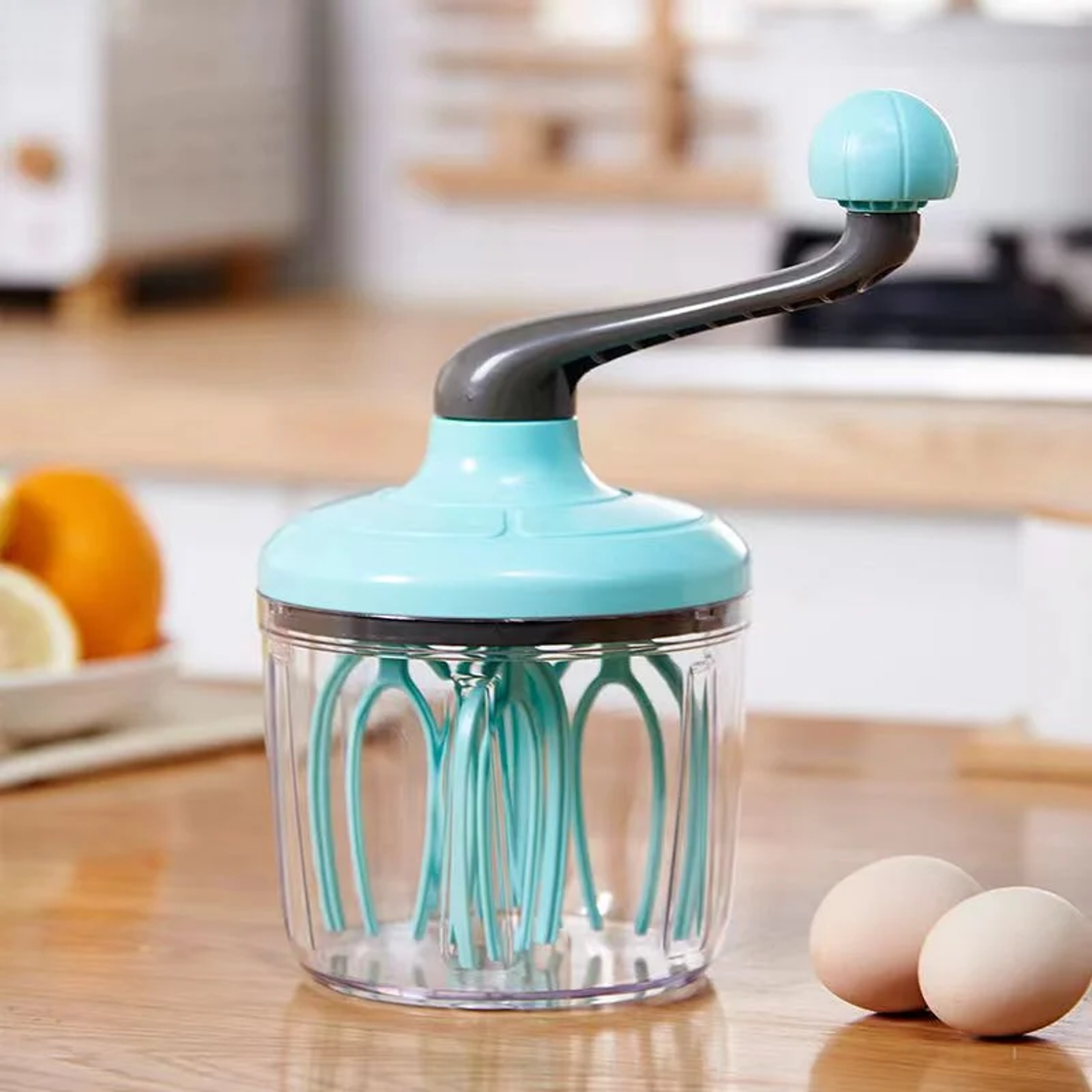 QuickSpin Manual Egg Beater Bowl – Semi Automatic Hand Mixer for Cream, Eggs & Baking – view 1