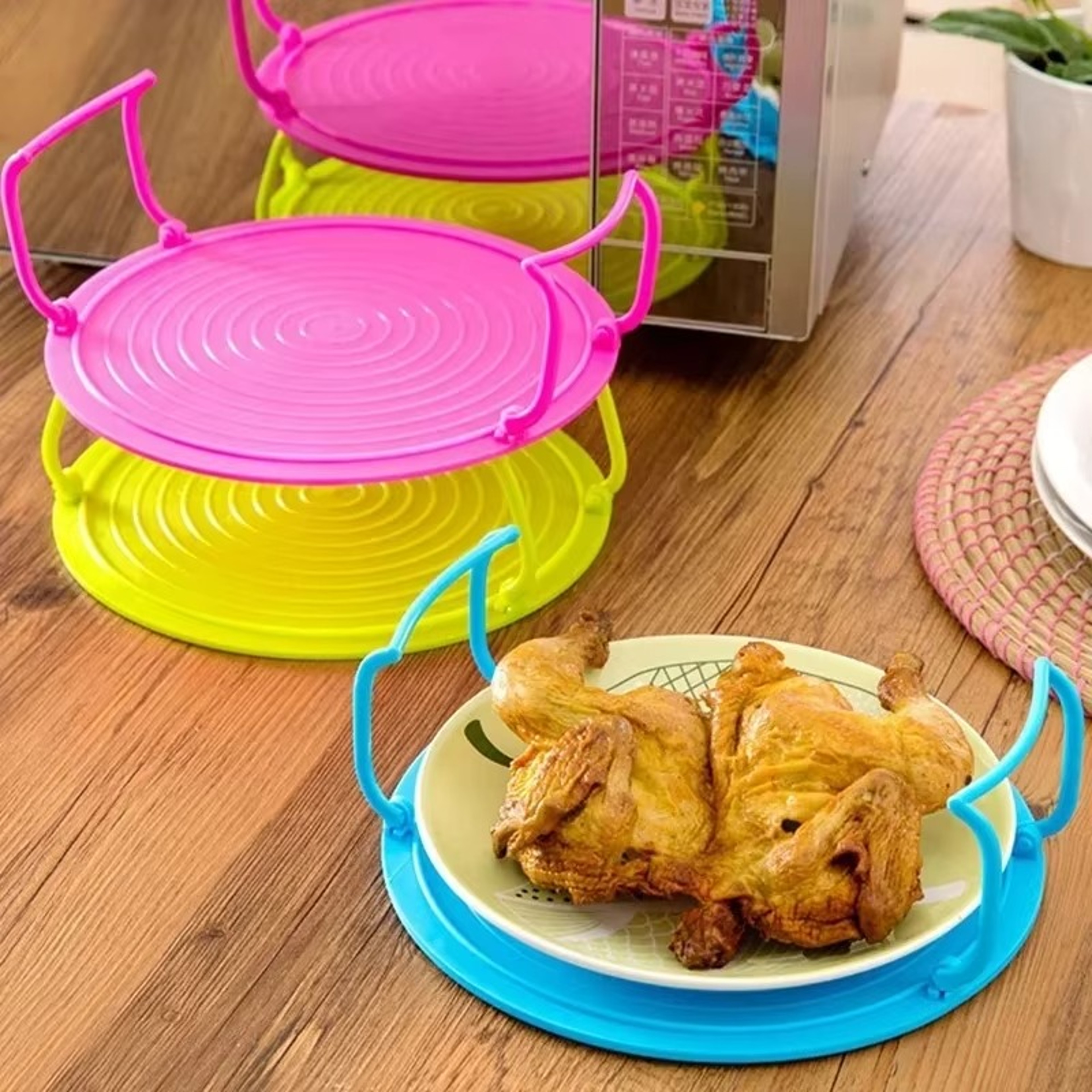 Multi-Functional Microwave Steaming Tray & Double Layer Organizer Rack – view 1