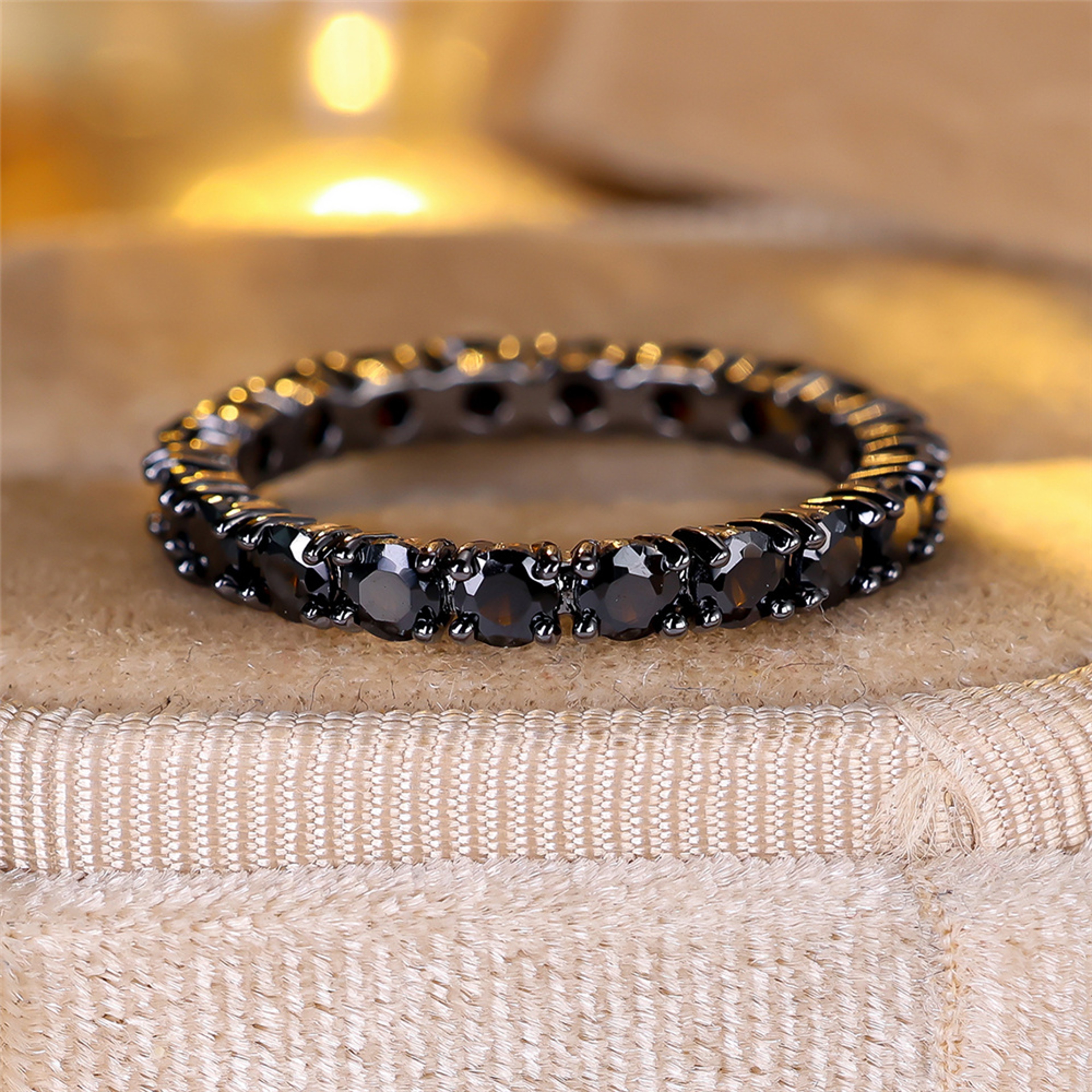 Elegant Black Zircon Engagement Ring for Women – Promise & Wedding Jewelry – view 5