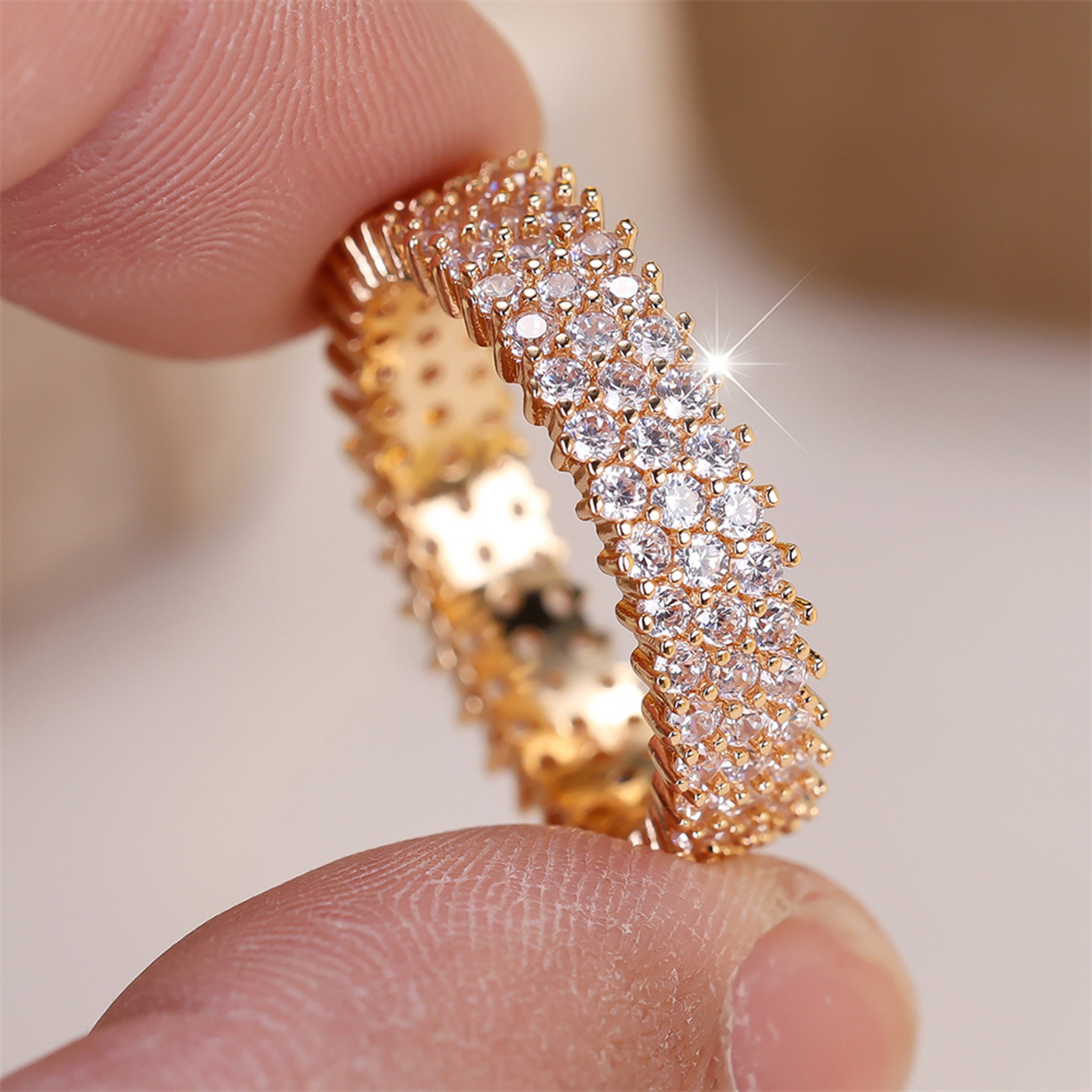 Elegant Zircon Round Stone Rings for Women – Vintage Wedding Jewelry – view 2