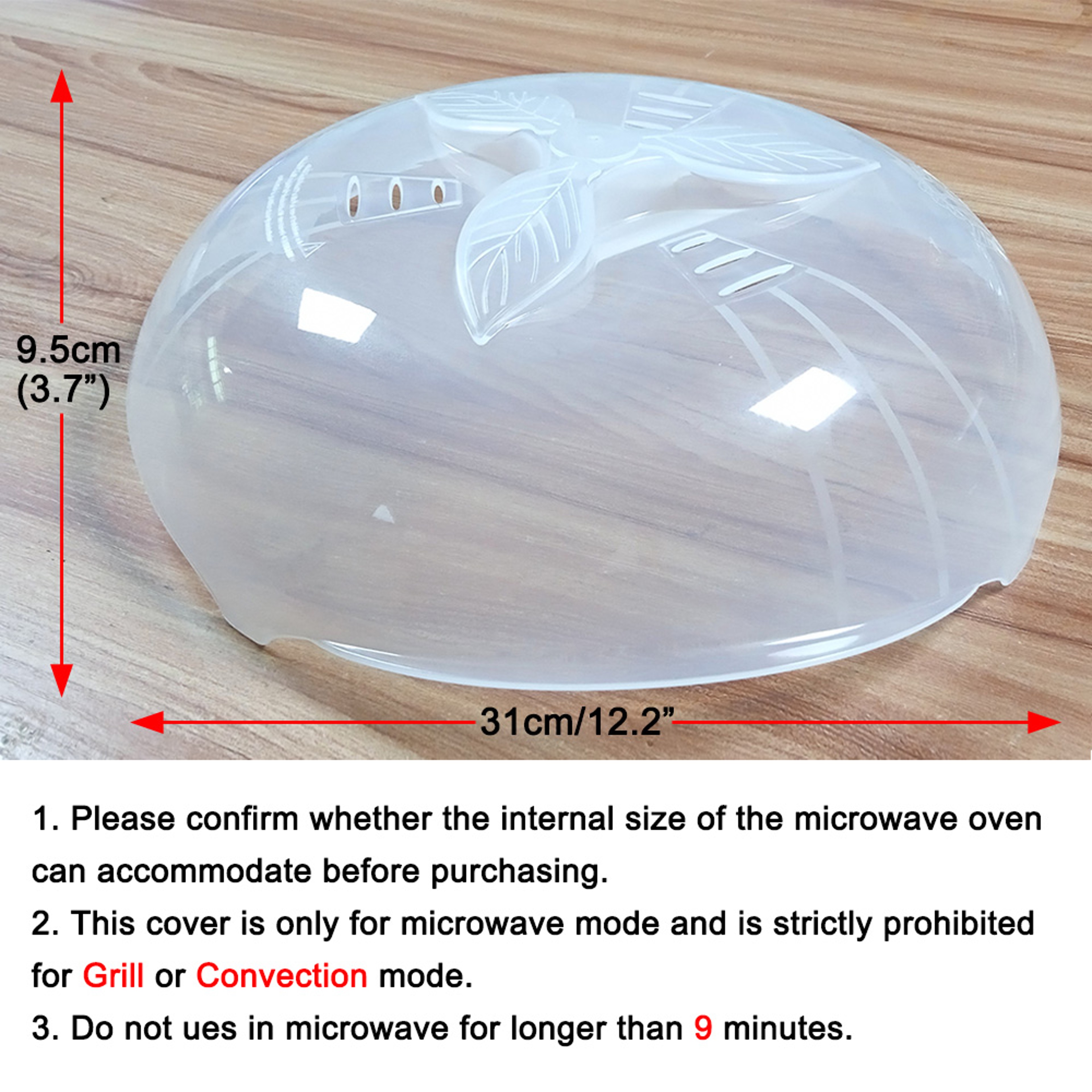 Crystal Clear Microwave Splatter Cover With Steam Vents And Easy Grip Handle 1