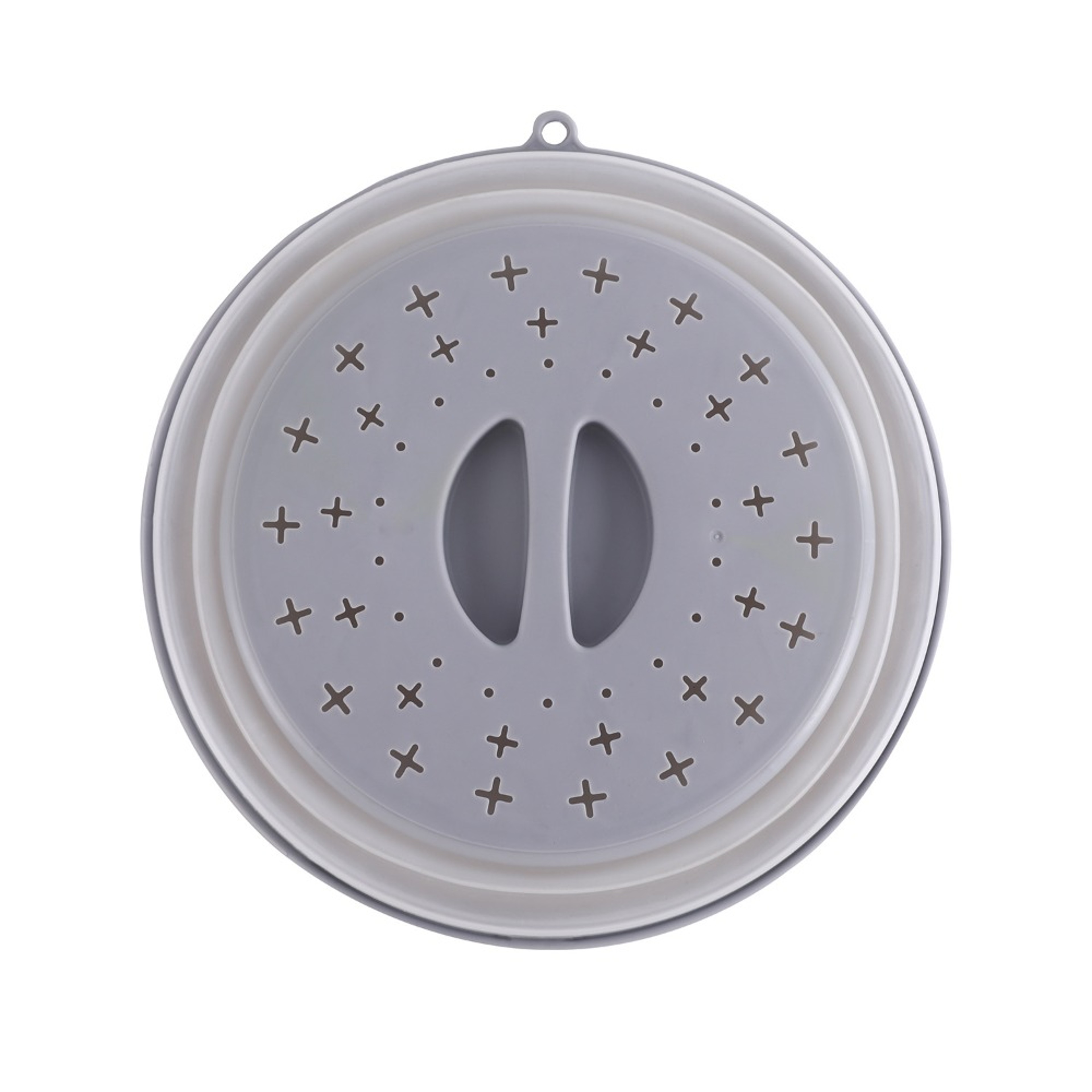 Collapsible Microwave Splatter Cover with Easy Grip Handle and Food Strainer Basket – view 10