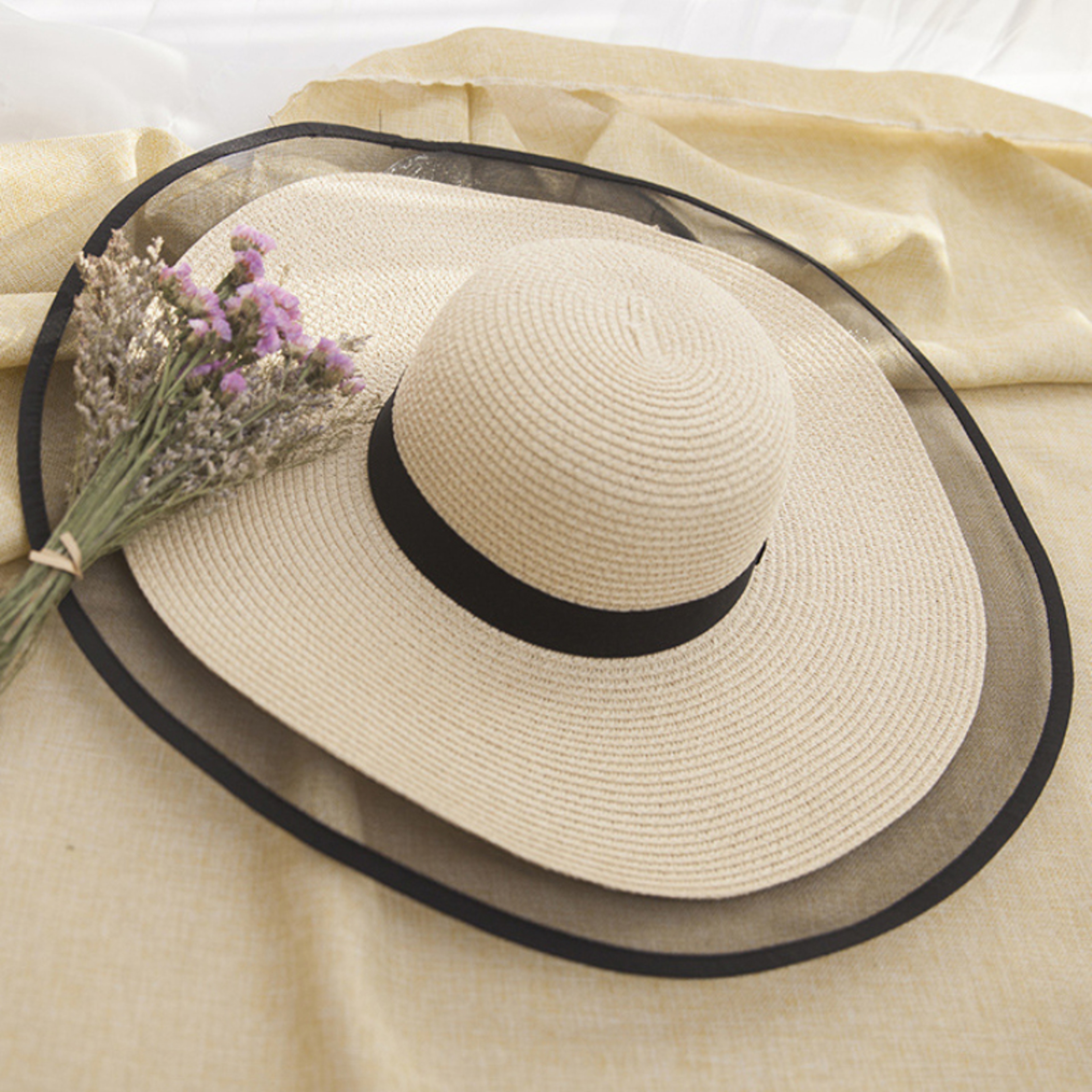 Coastal Breeze Wide Brim Sun Hat for Women with UV Protection Straw Design – view 5