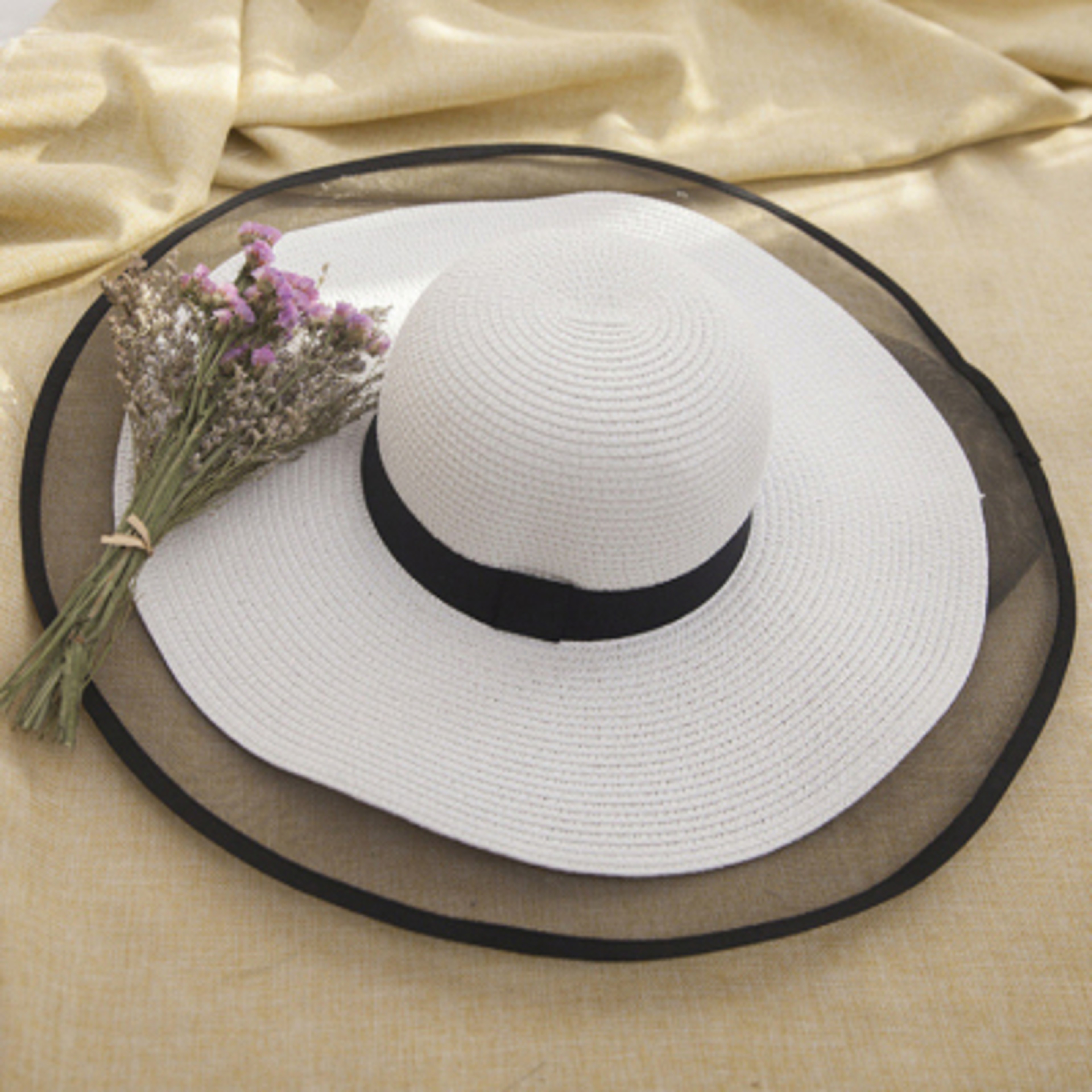 Coastal Breeze Wide Brim Sun Hat for Women with UV Protection Straw Design – view 10