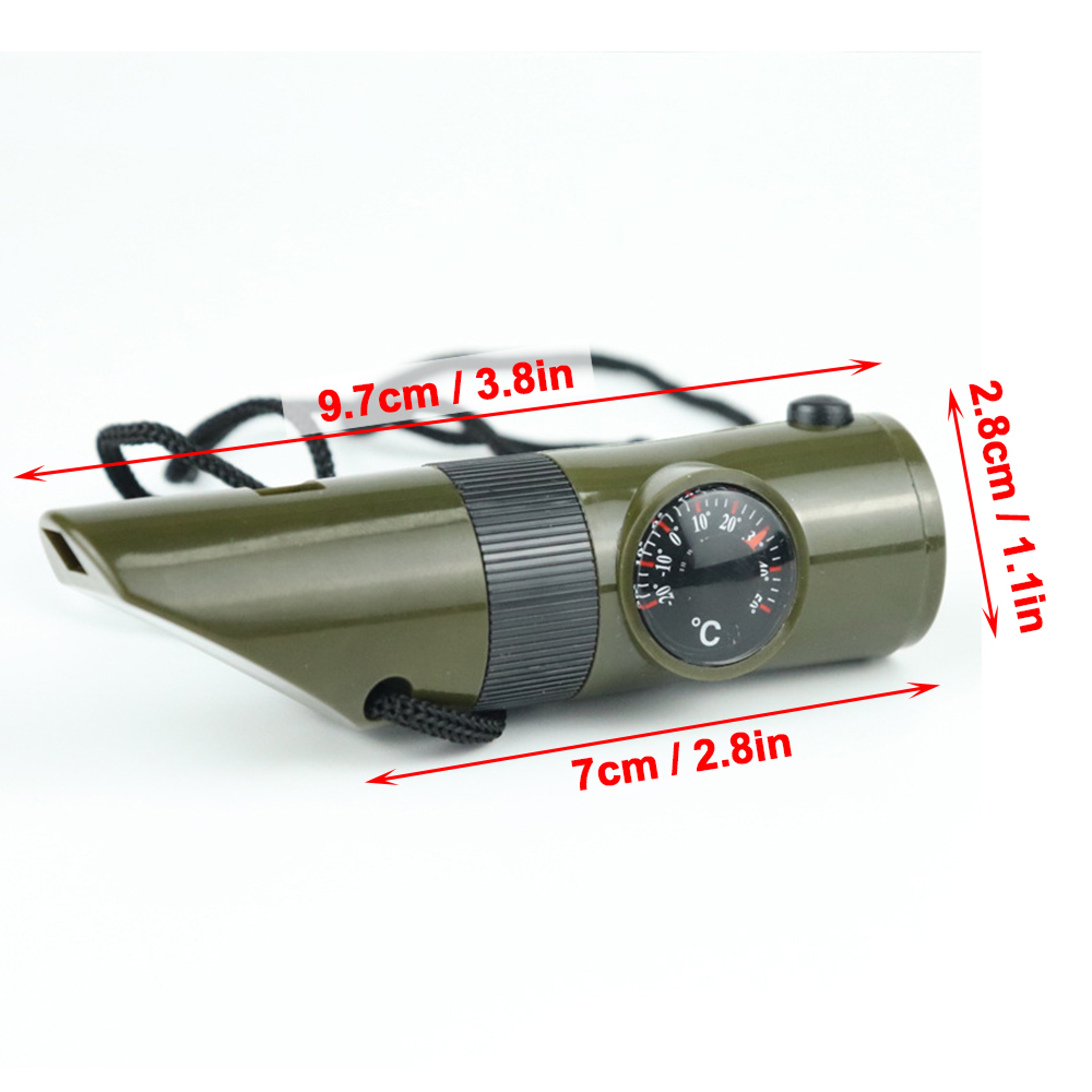 Survival Whistle with LED Light, Compass & Thermometer for Outdoor Emergency Safety – view 7