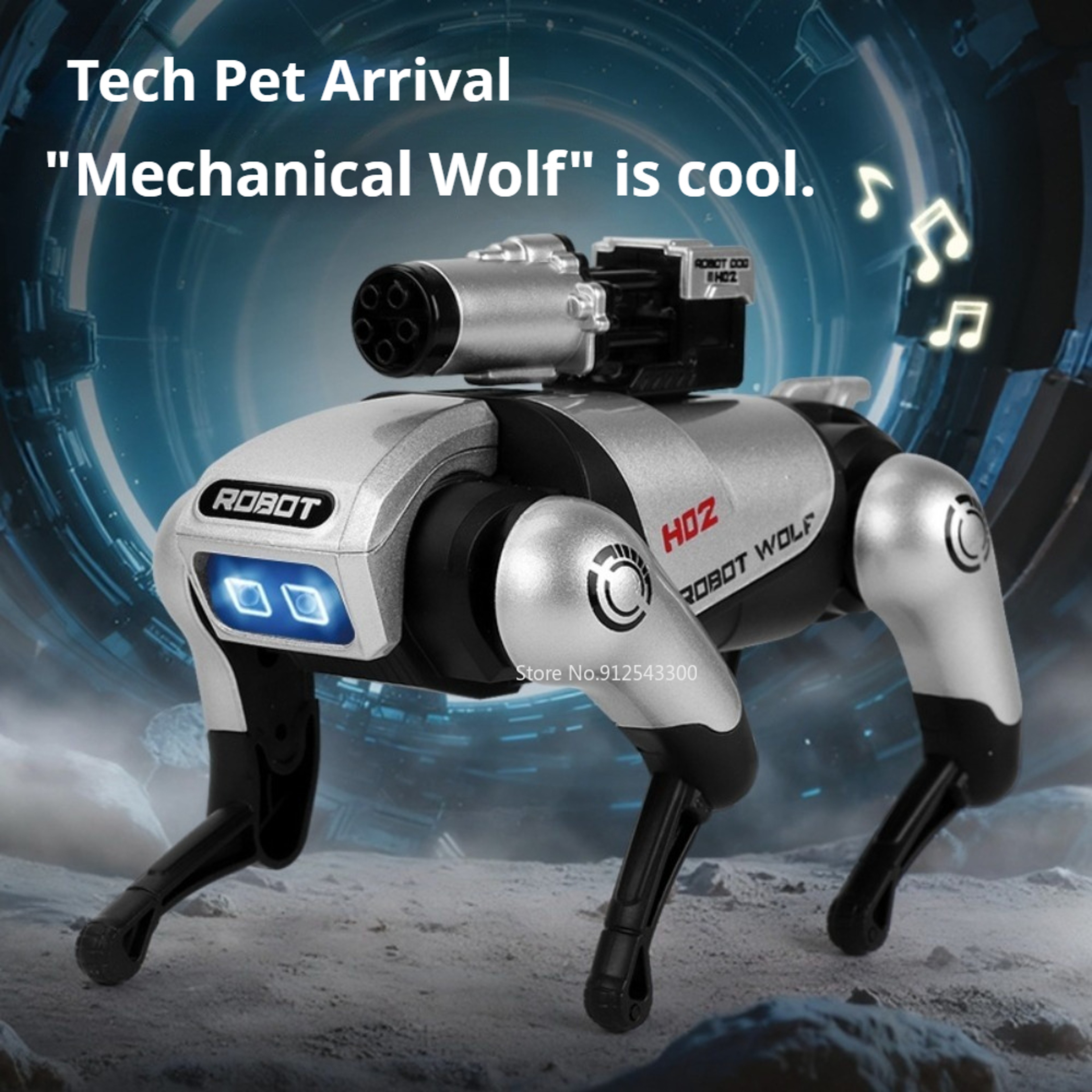 CyberWolf Interactive Robot Wolf Toy with Touch Sensor, Walking Motion, Lights and Sound – view 4