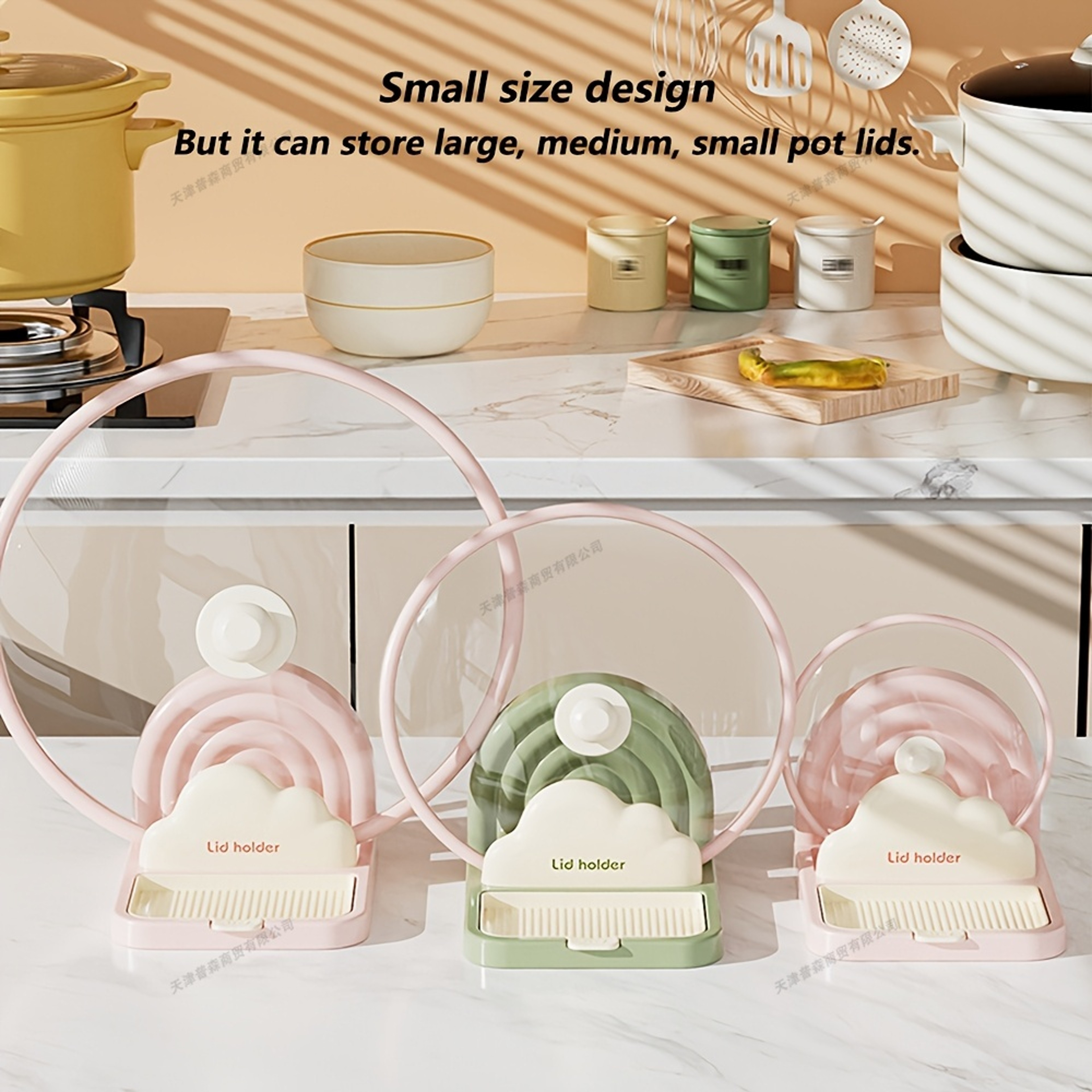 SpaceSaver Pot Lid Organizer Rack for Kitchen Counter & Cabinet Storage – view 5