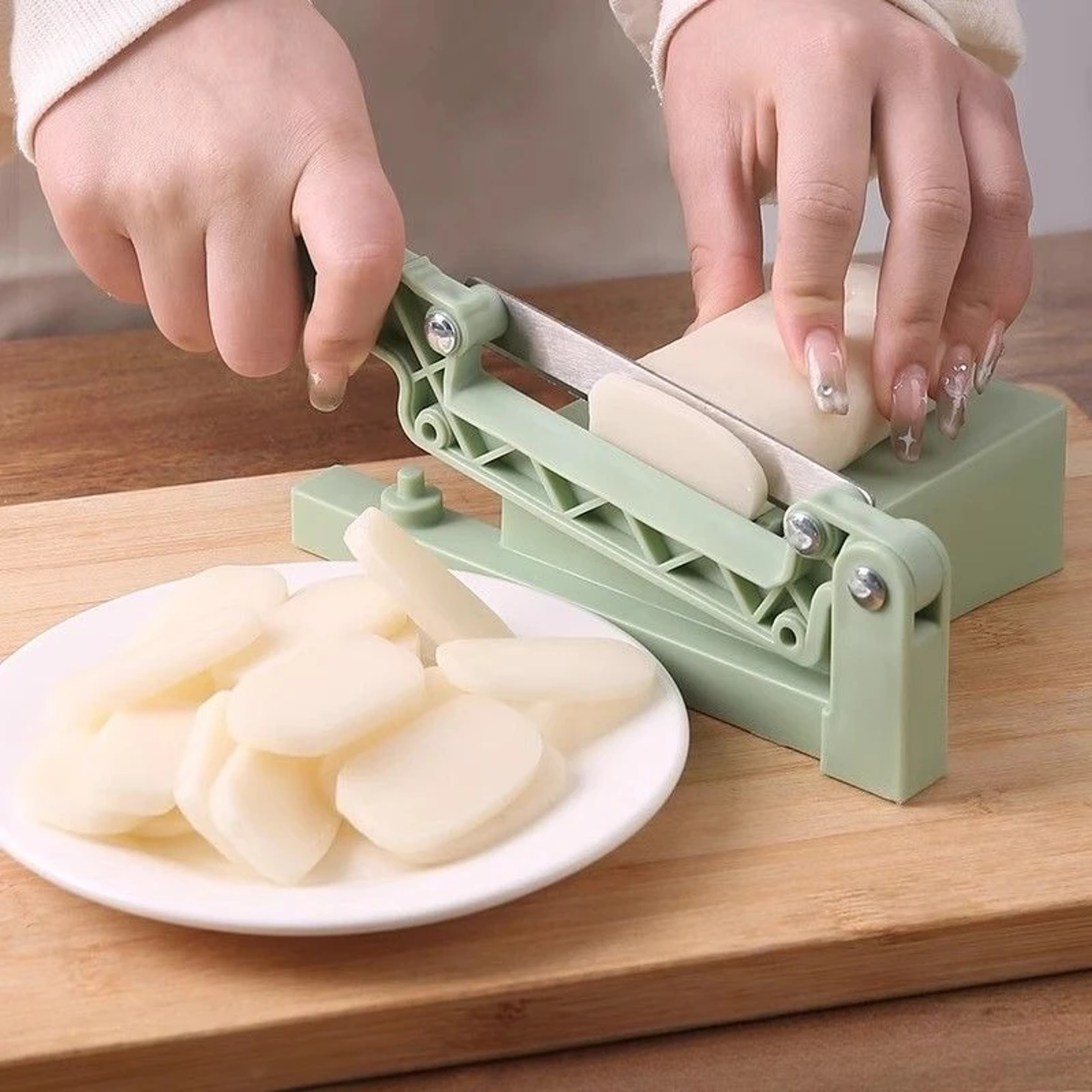 Stainless Steel Rice Cake Slicer For Quick  Even Kitchen Cutting 2