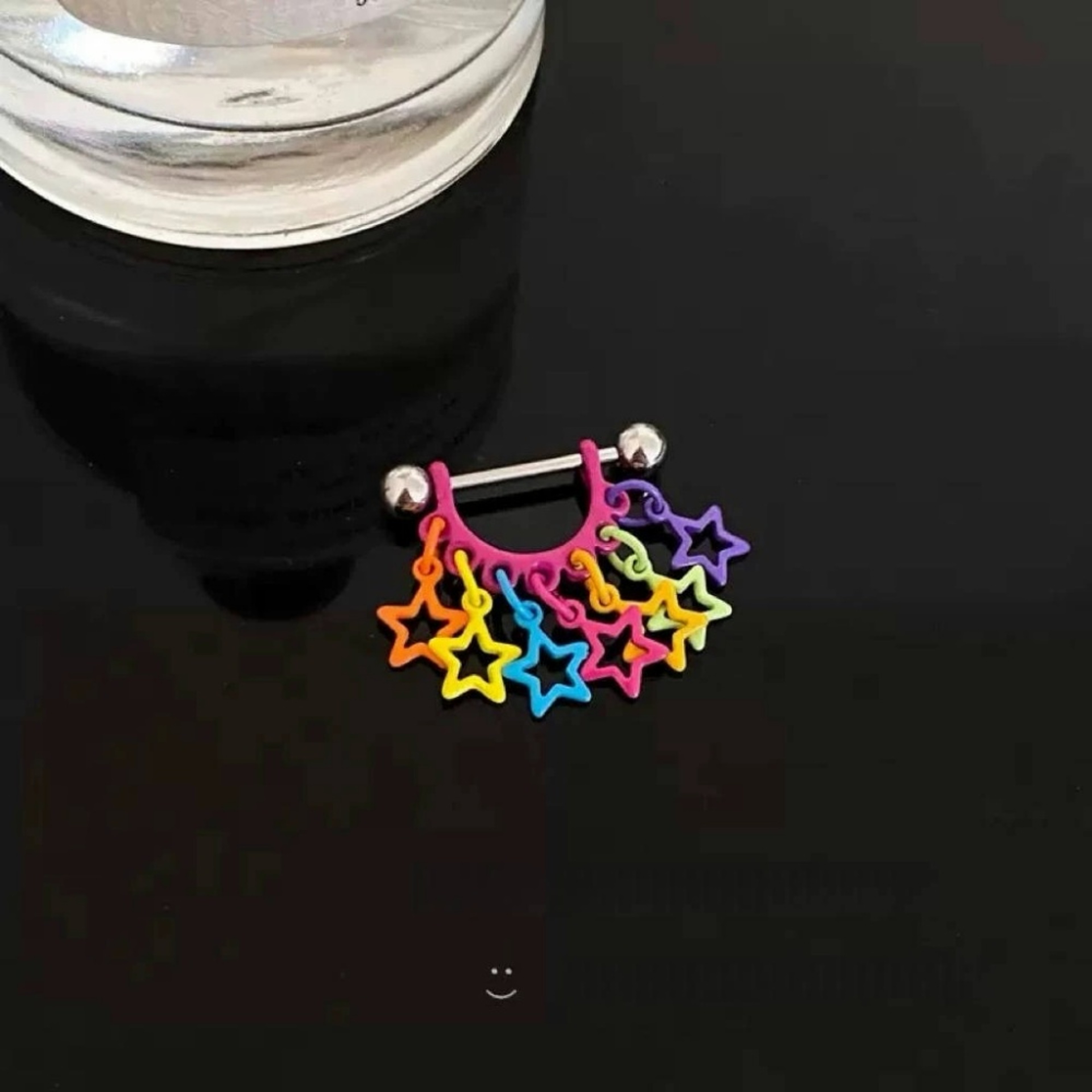 Colorful Hollow Star Tassel Earrings for Women Trendy Geometric Hip Hop Earbone Studs – view 6