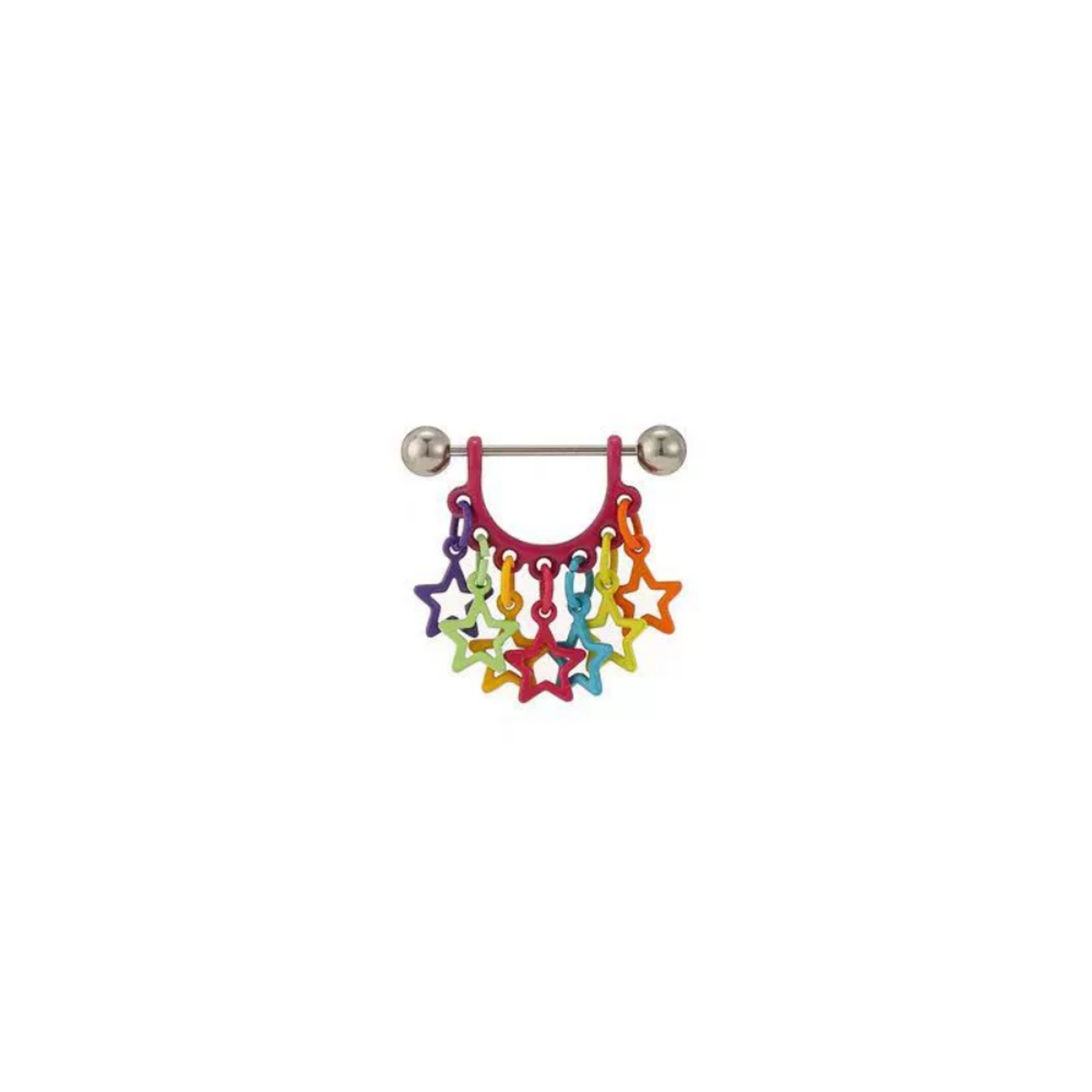 Colorful Hollow Star Tassel Earrings for Women Trendy Geometric Hip Hop Earbone Studs – view 7