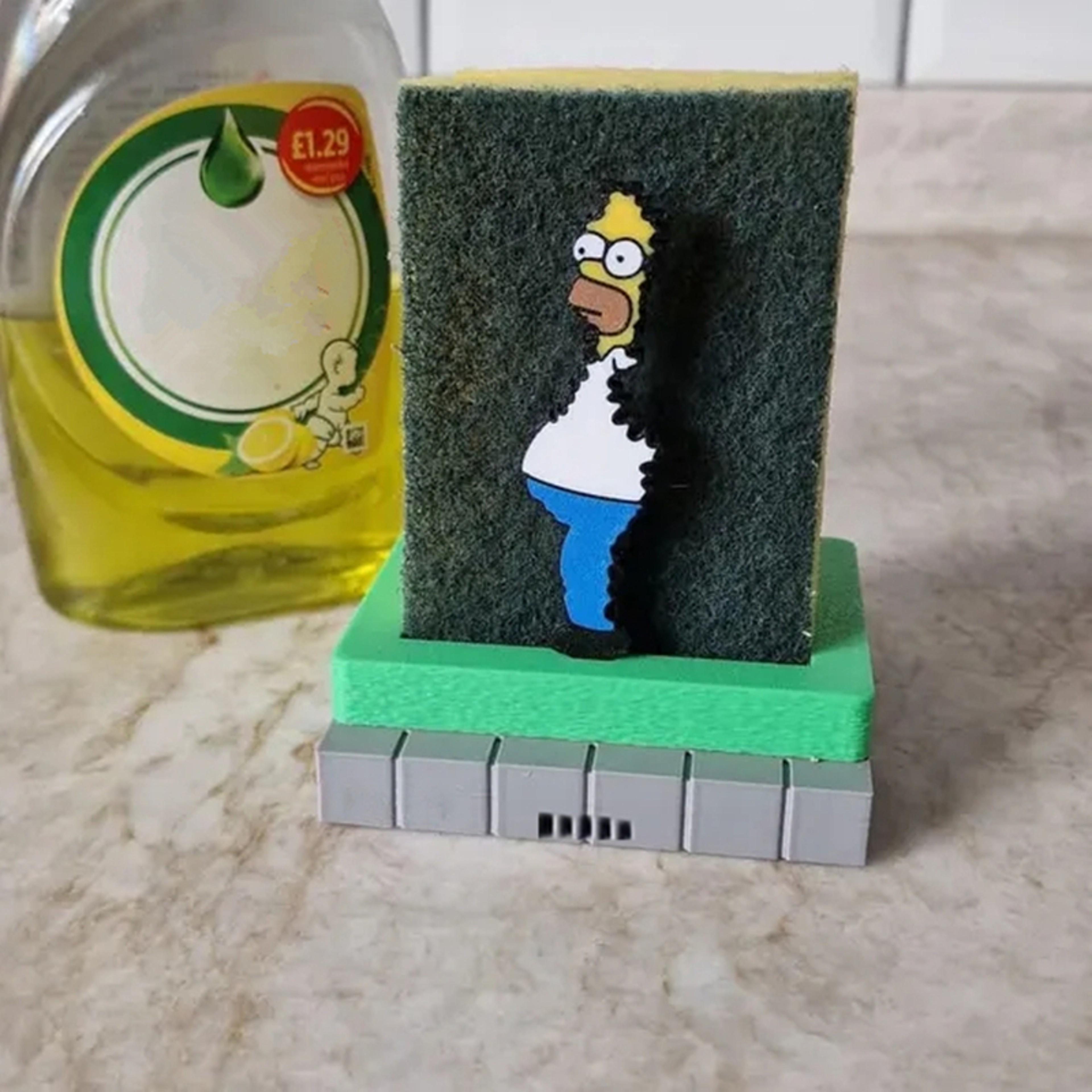 Homer Simpson Meme Sponge Holder for Fun Kitchen Sink Organization – view 6