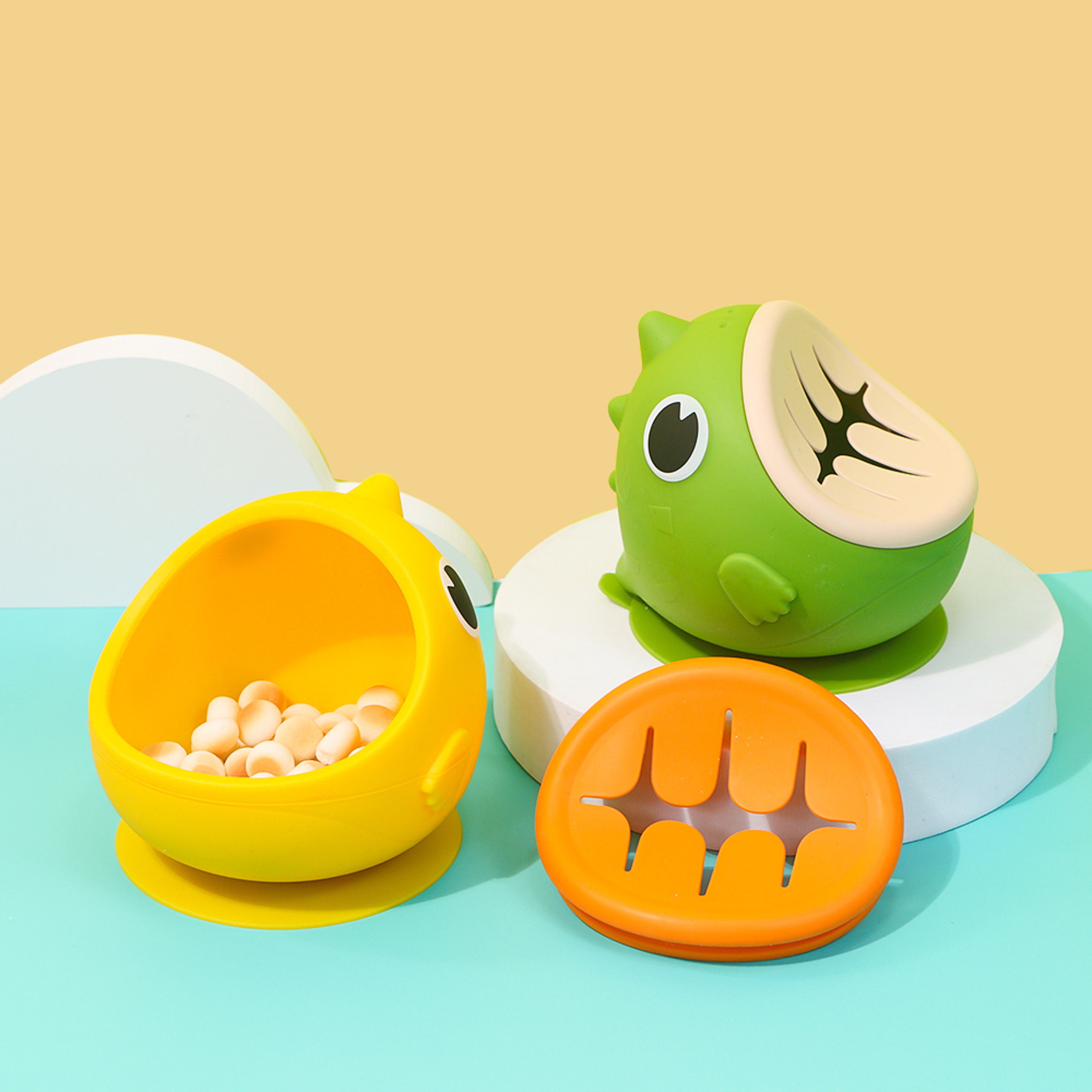 DinoGrip Silicone Suction Bowl for Babies Anti Spill Toddler Feeding Bowl – view 1