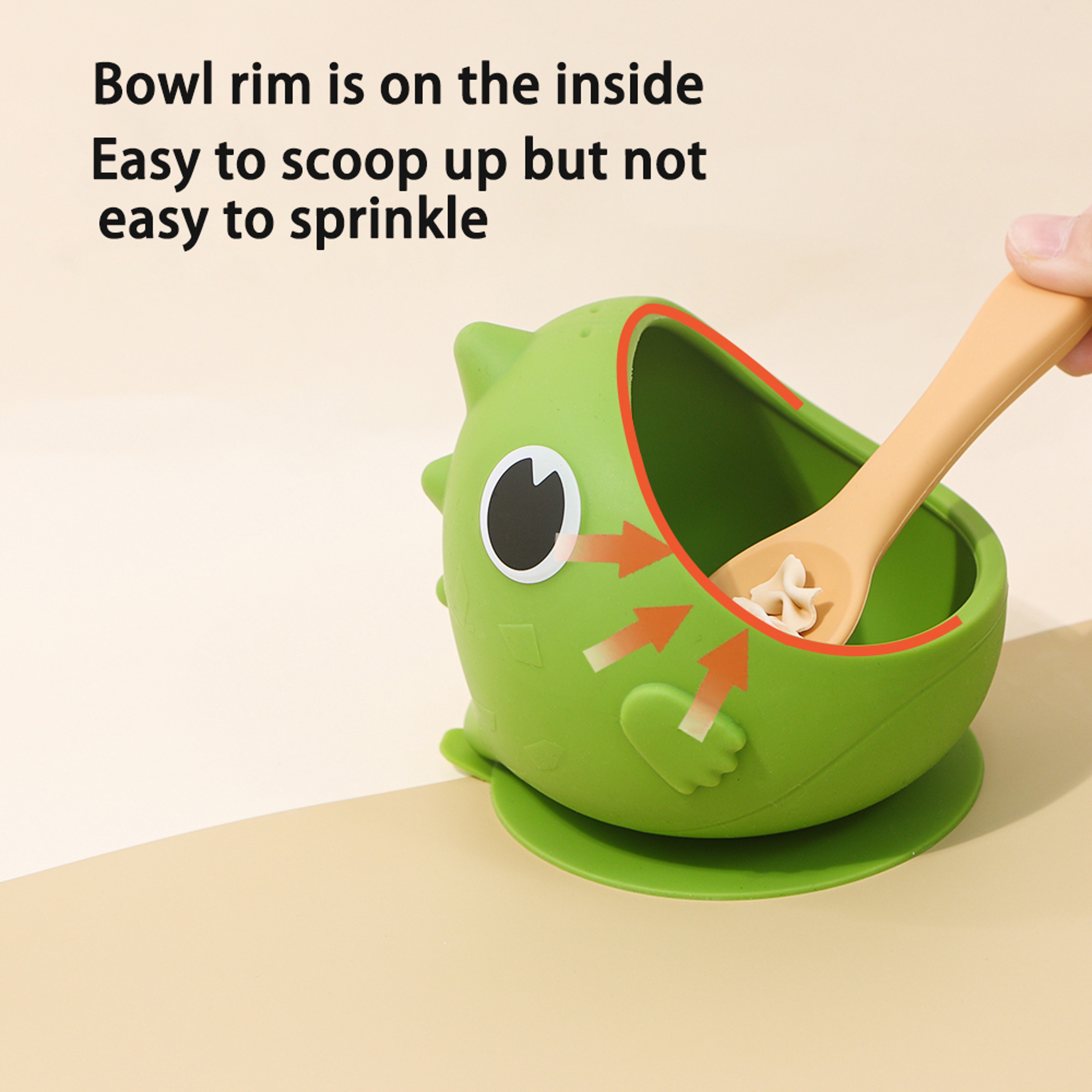 DinoGrip Silicone Suction Bowl for Babies Anti Spill Toddler Feeding Bowl – view 4
