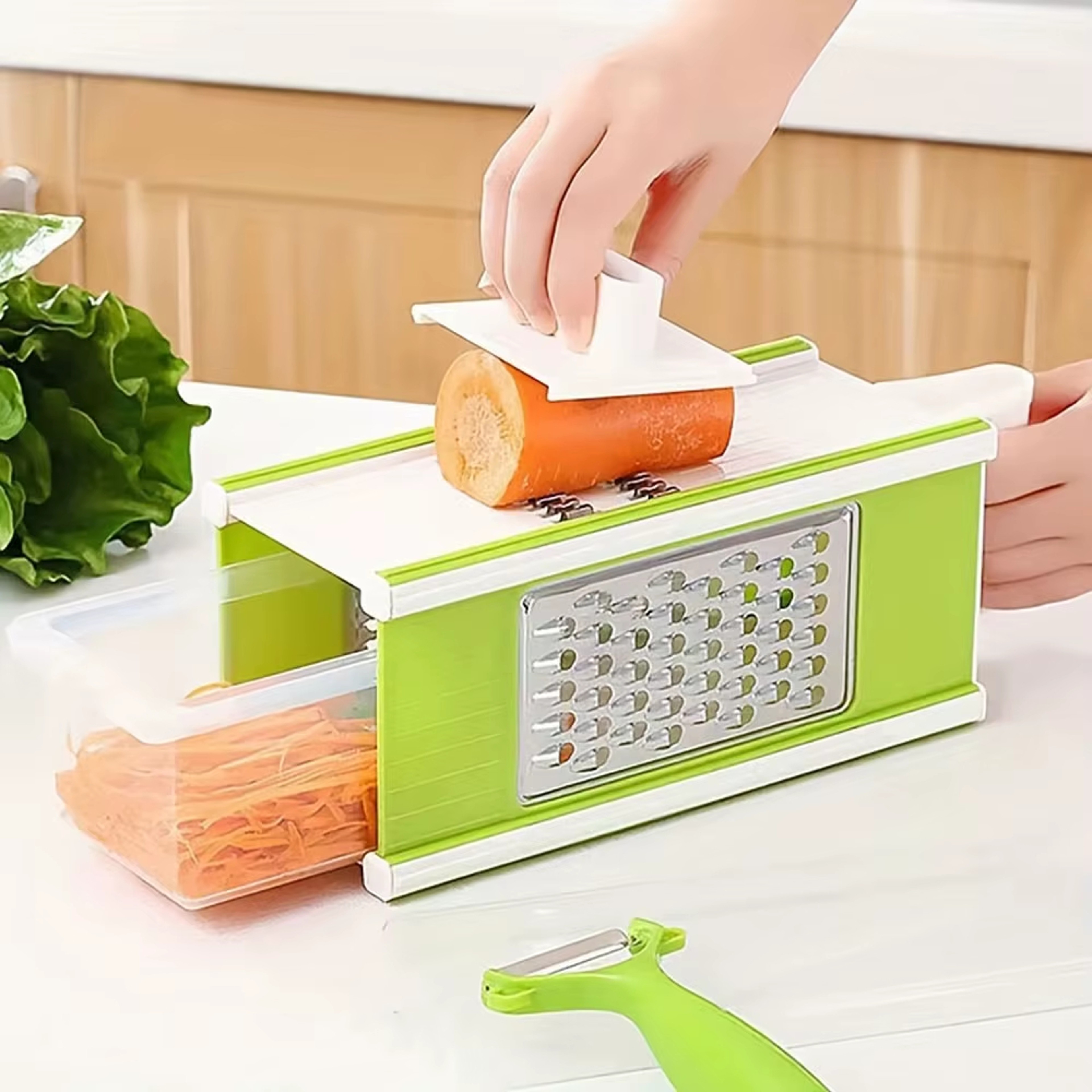 Vegetable Chopper & Mandoline Slicer with Storage Container for Fast Meal Prep – view 4
