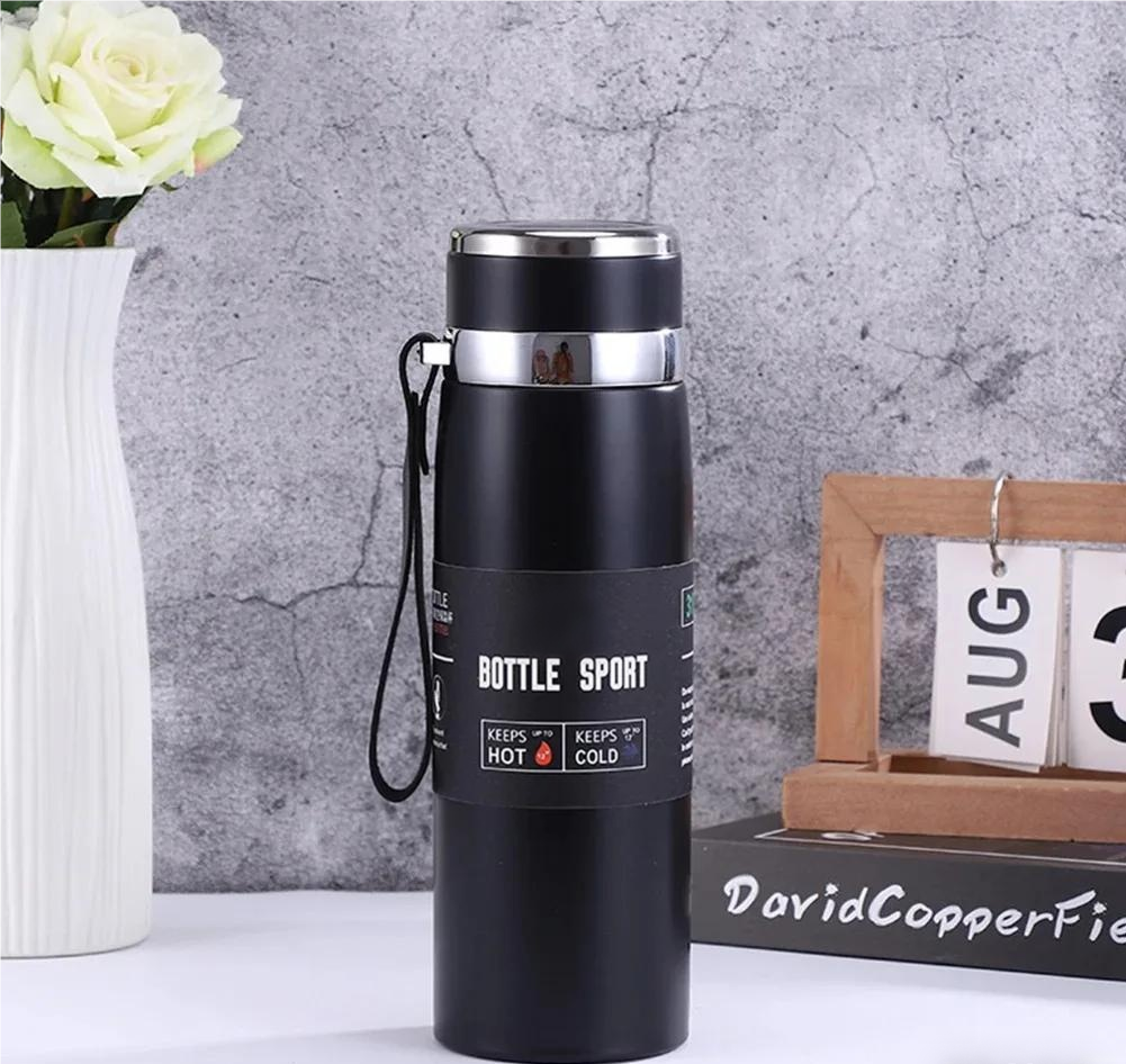 ArcticGrip Insulated Water Bottle Stainless Steel Vacuum Flask With Handle 2