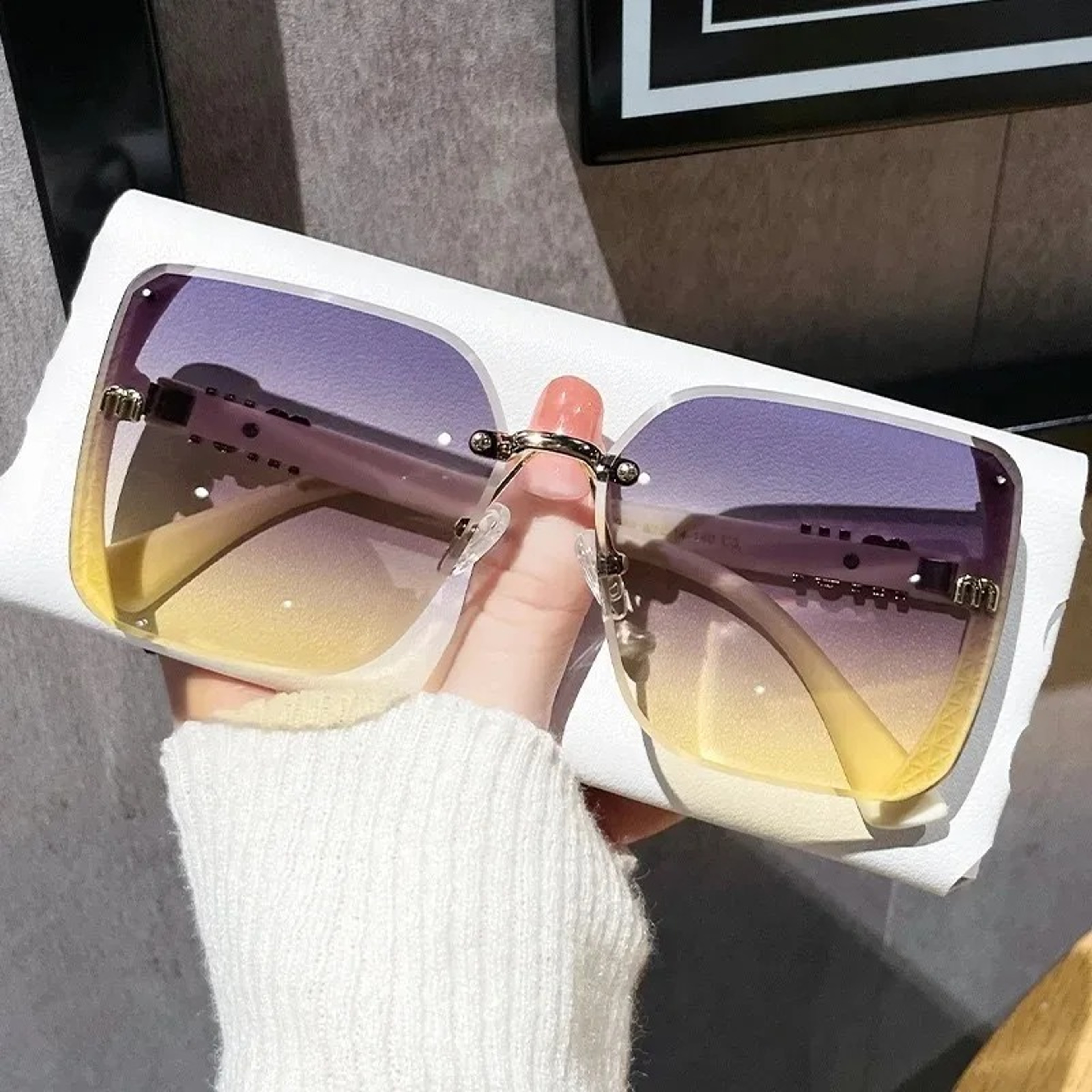 Luxe Retro Square Sunglasses for Women Vintage Driving Shades – view 2