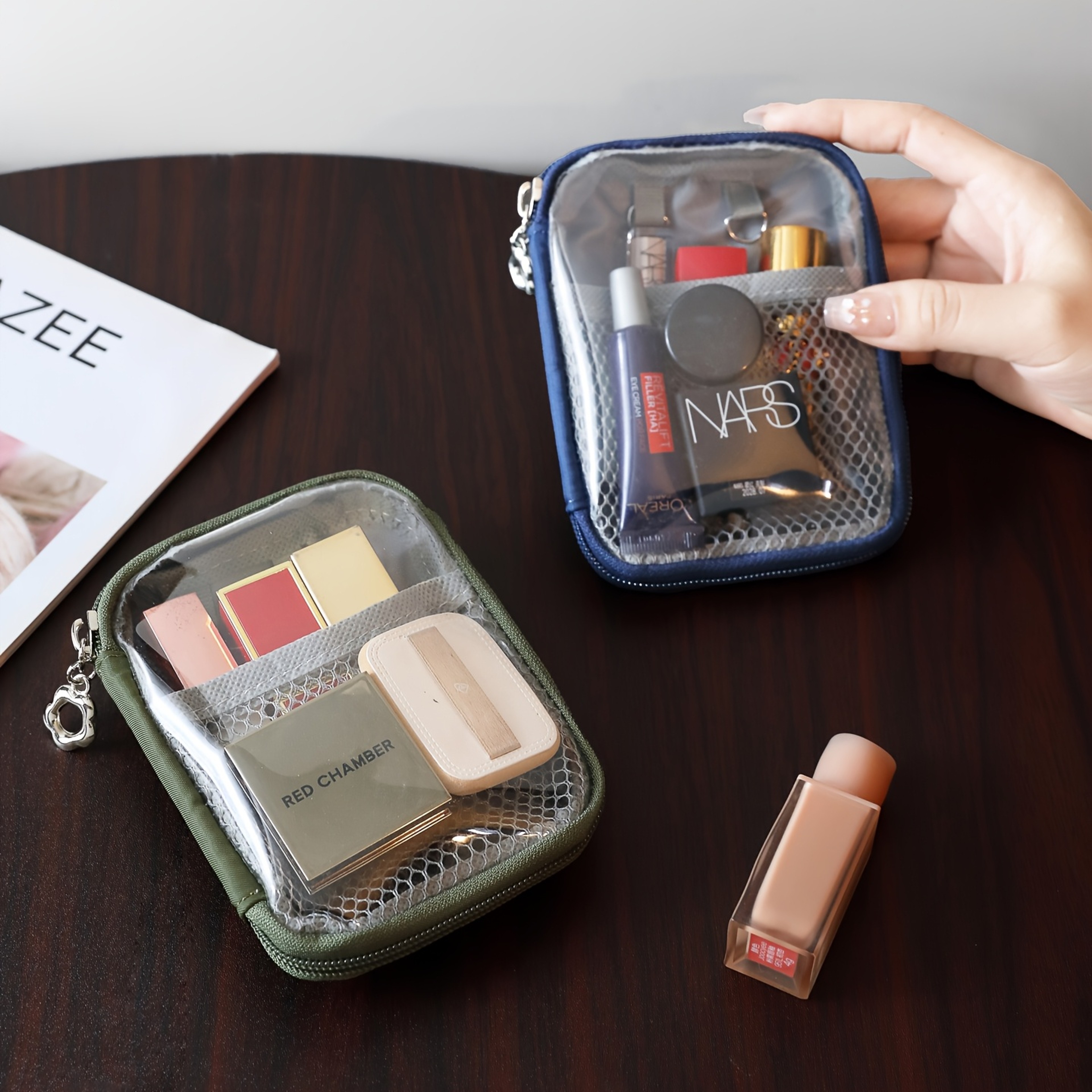 Clear PVC Desktop Organizer Bag  Large Waterproof Storage For Cosmetics  Supplies 1