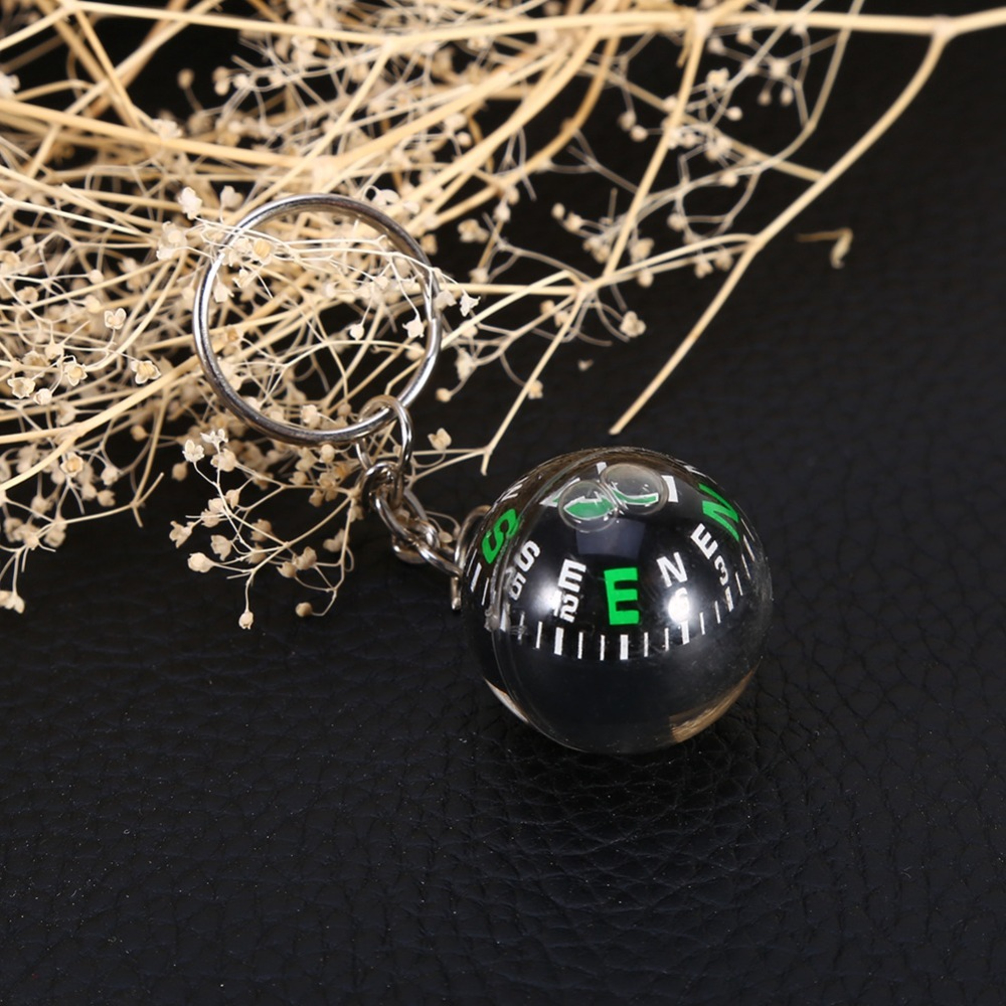 Premium Ball Keychain Compass  Compact LiquidFilled Navigation Tool 1