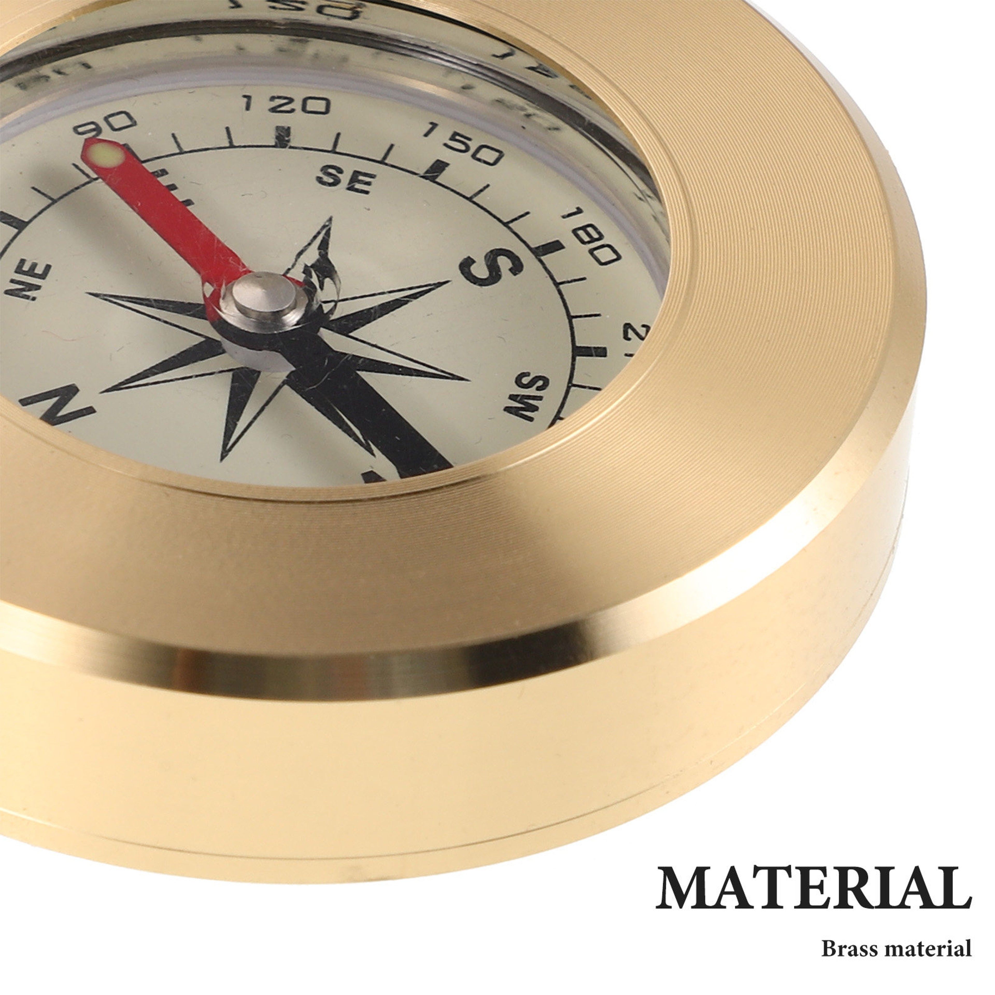 Portable Copper Hiking Compass  Camping  Marine Navigation Tool 0