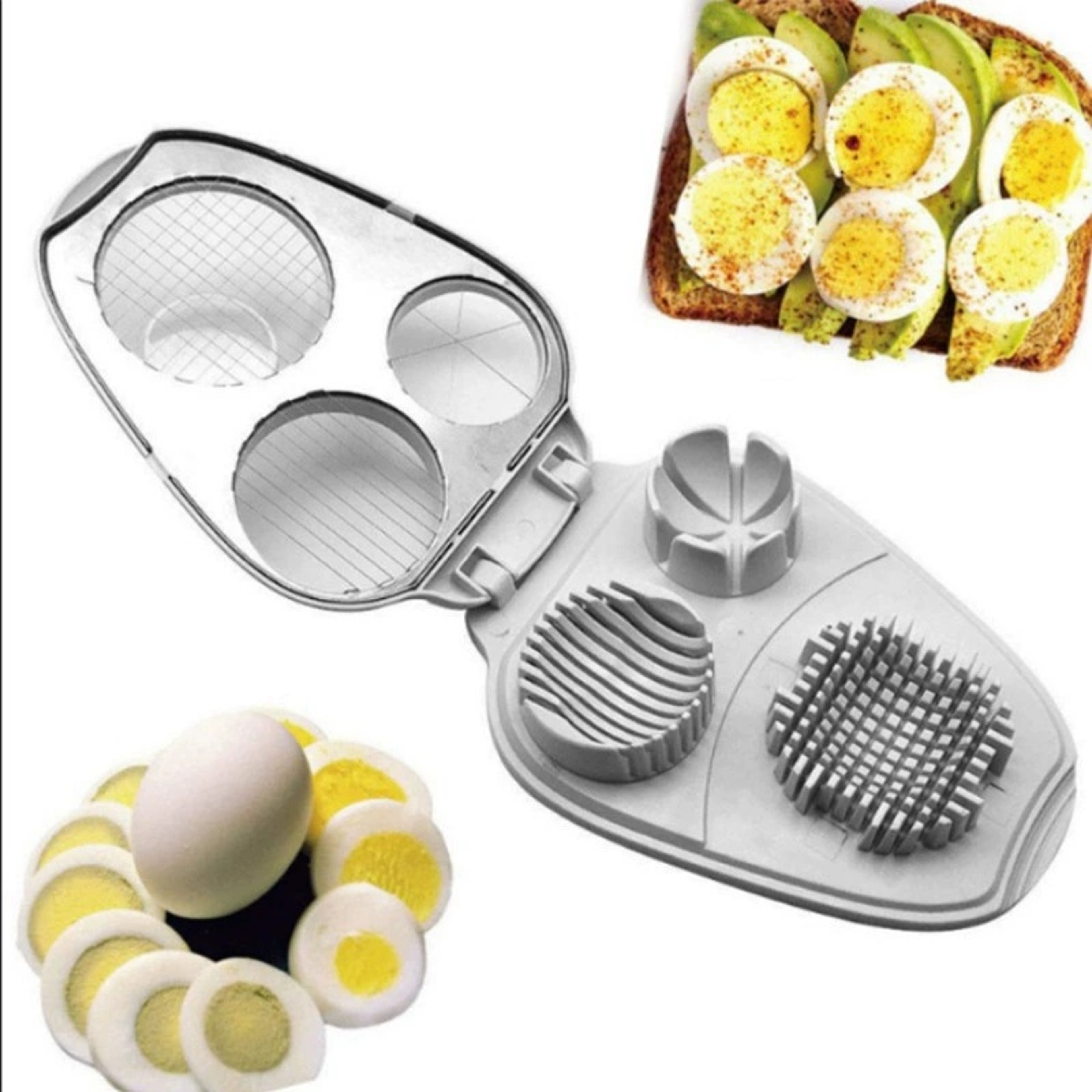 Multi Function Egg Slicer Stainless Steel Kitchen Cutter For Fruits Vegetables  Mozzarella 0