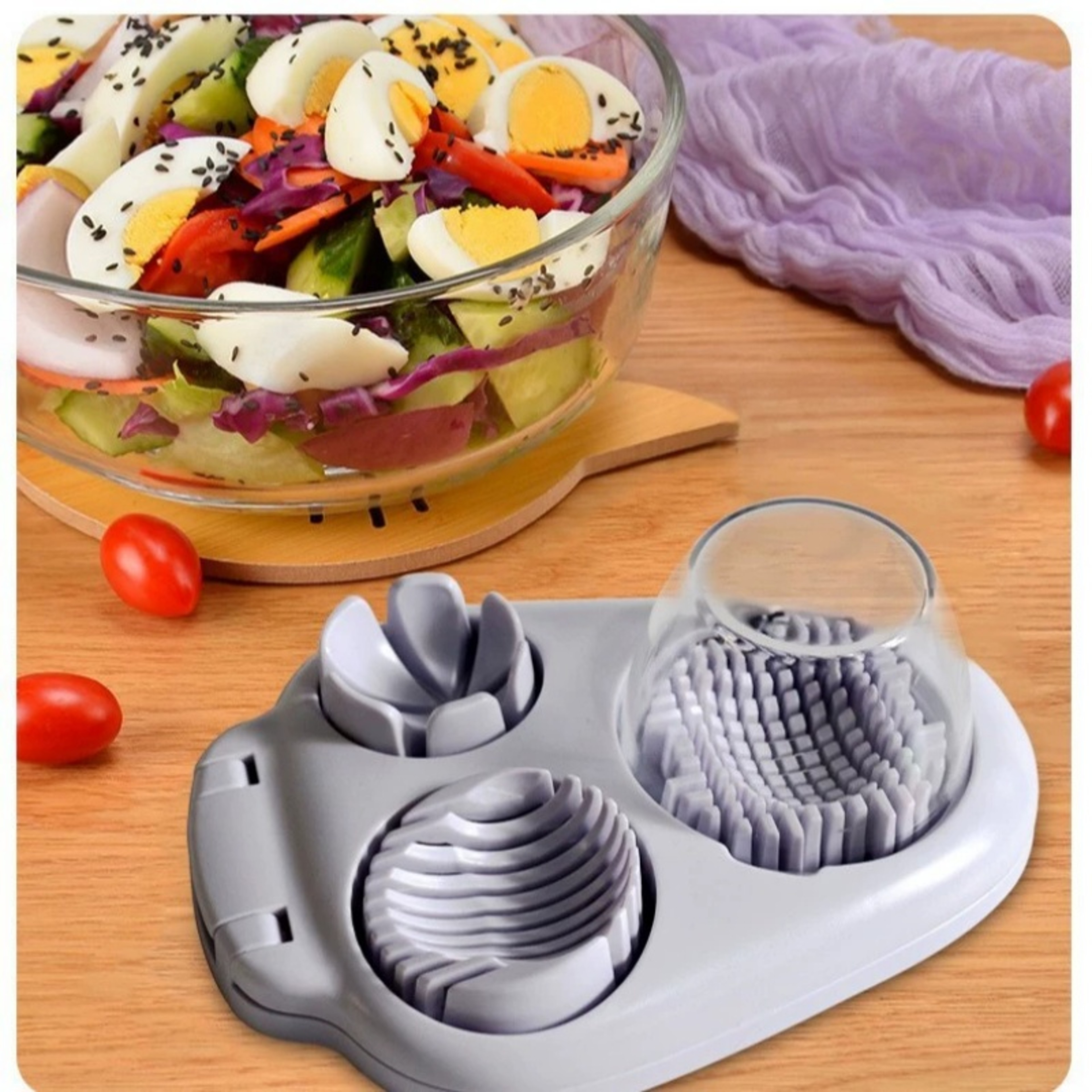 Multi Function Egg Slicer Stainless Steel Kitchen Cutter For Fruits Vegetables  Mozzarella 4
