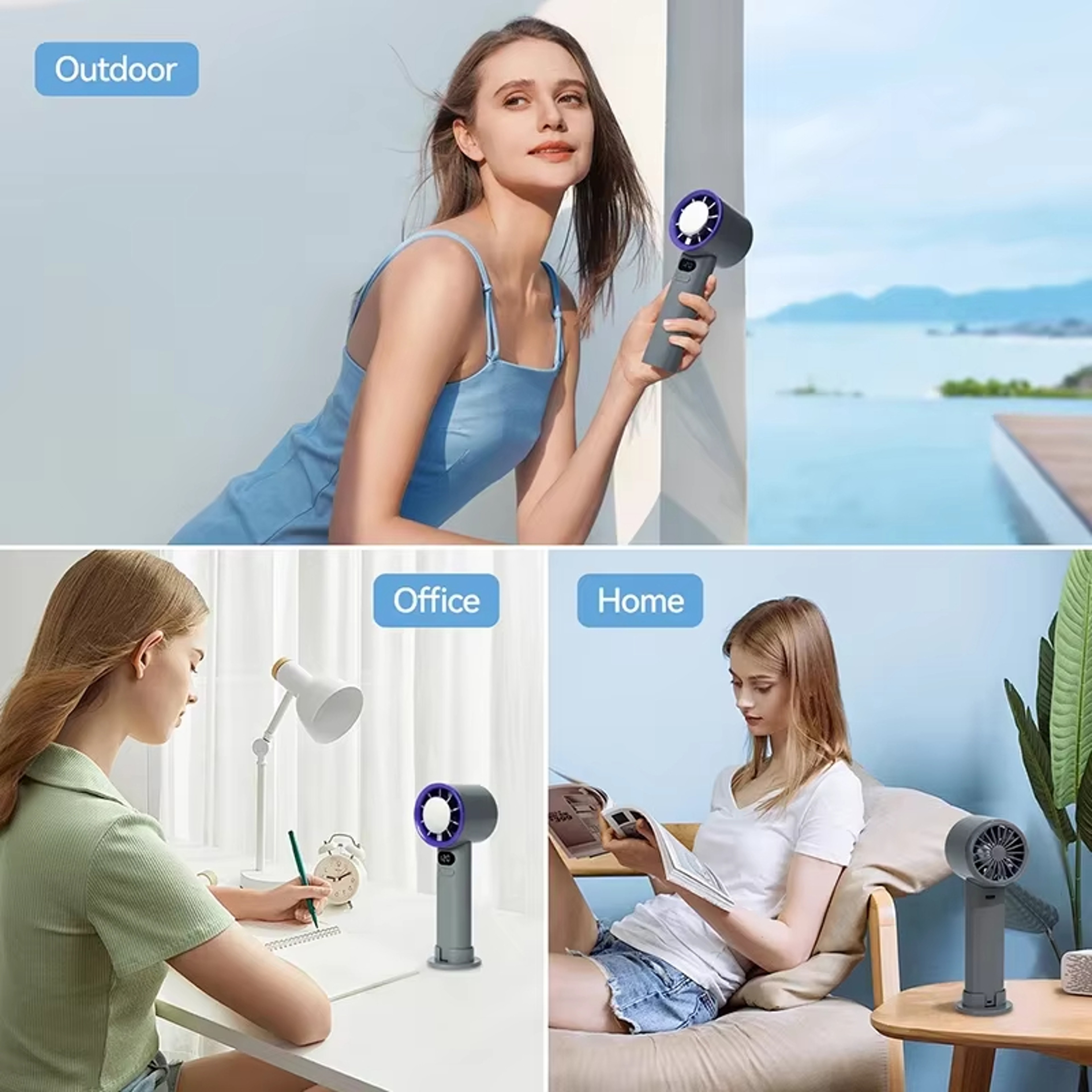 ArcticFlow Portable Mini Fan With Ice Cooling  LED Display 4