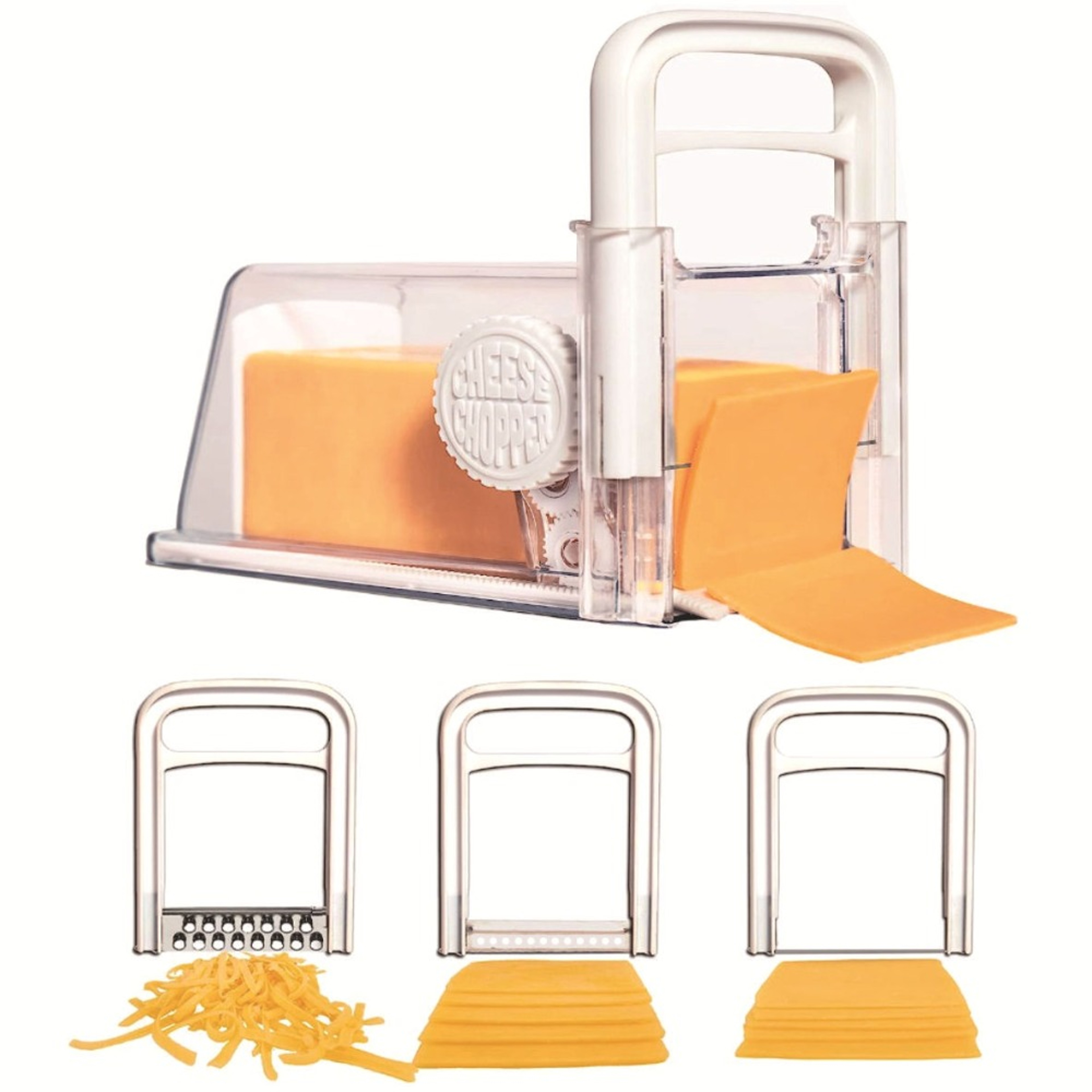 FreshSlice Cheese Storage Container with 3 Stainless Steel Blades & Built In Cheese Slicer – view 1