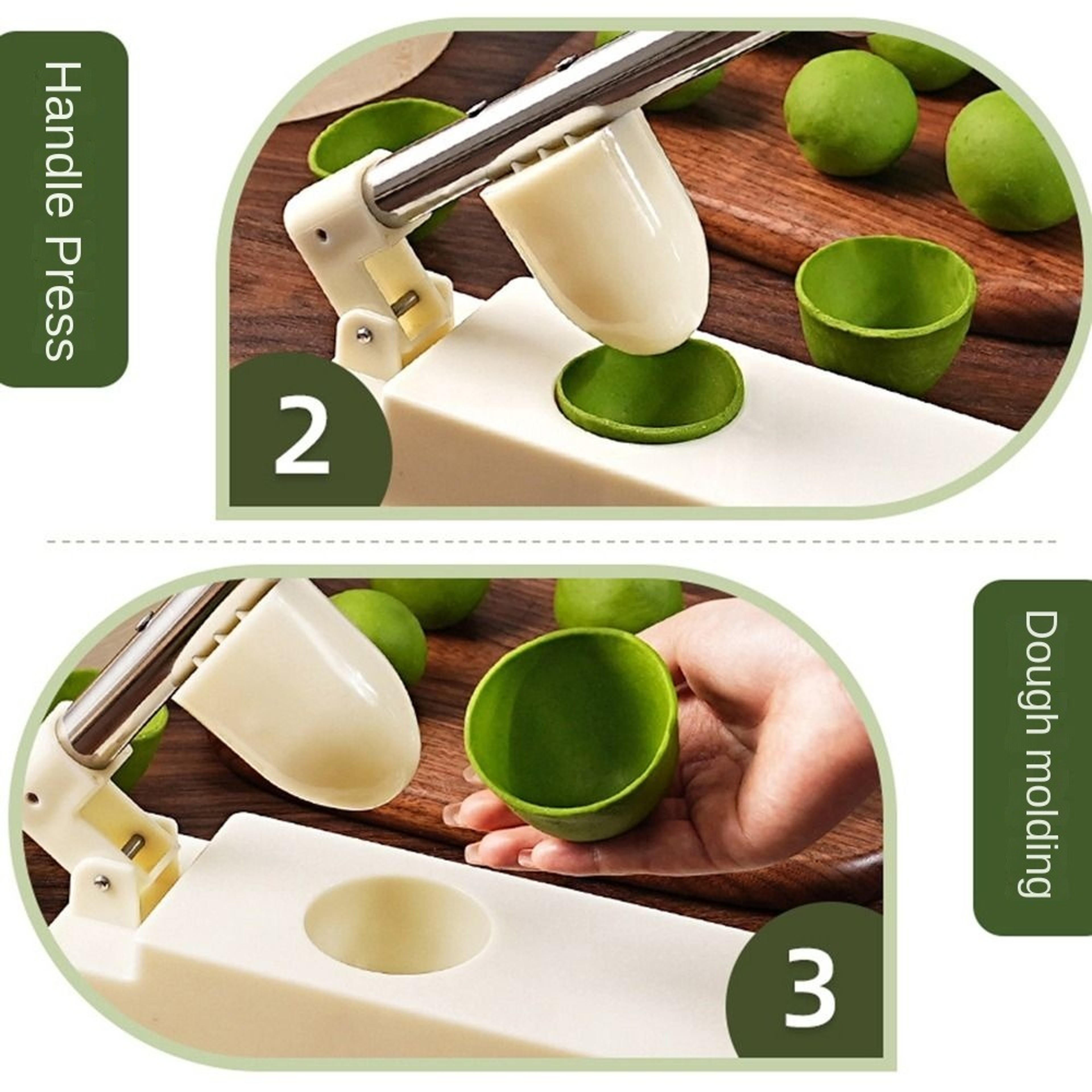 QuickPress Dumpling Wrapper Mold with Long Handle for Effortless Homemade Dumplings – view 2