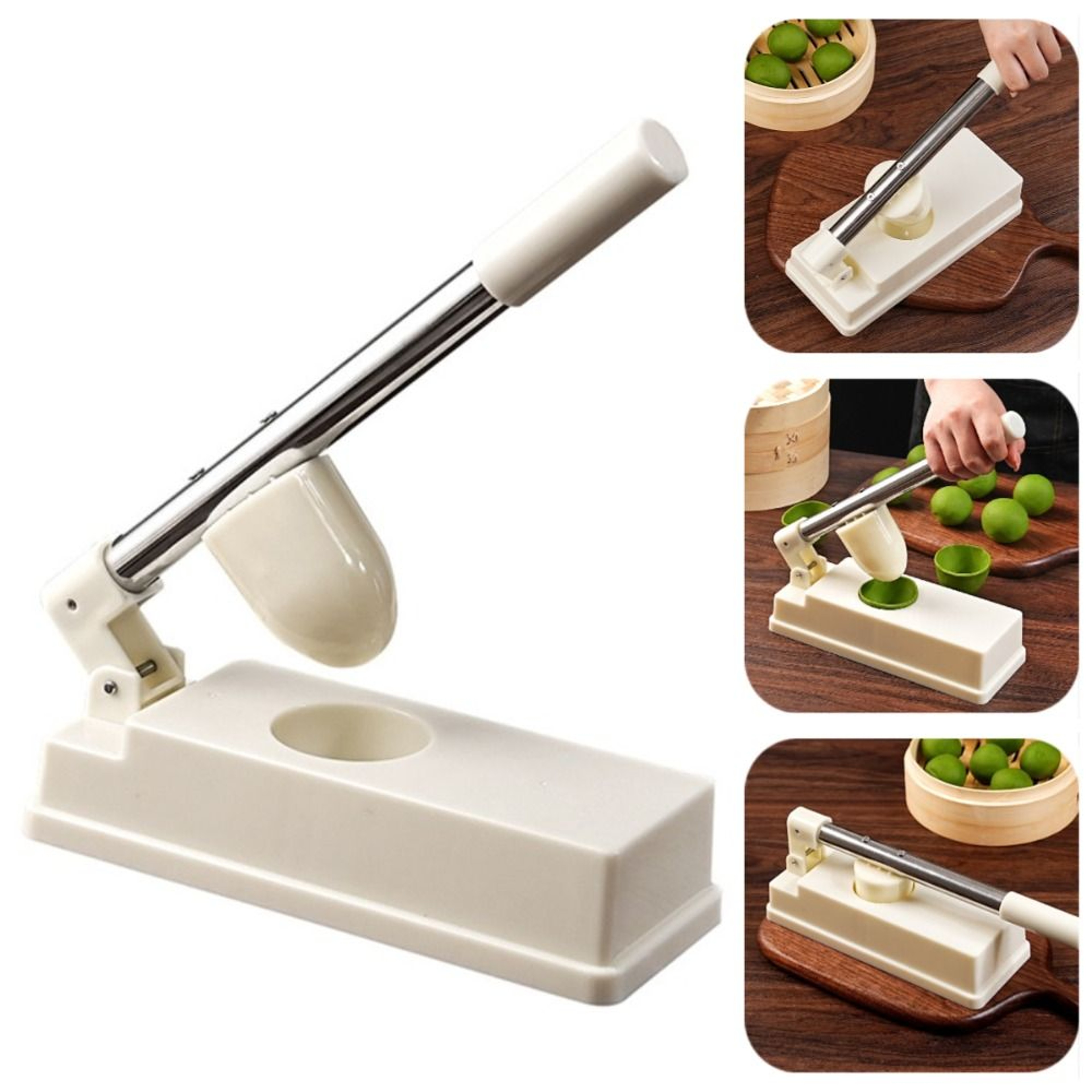 QuickPress Dumpling Wrapper Mold with Long Handle for Effortless Homemade Dumplings – view 4