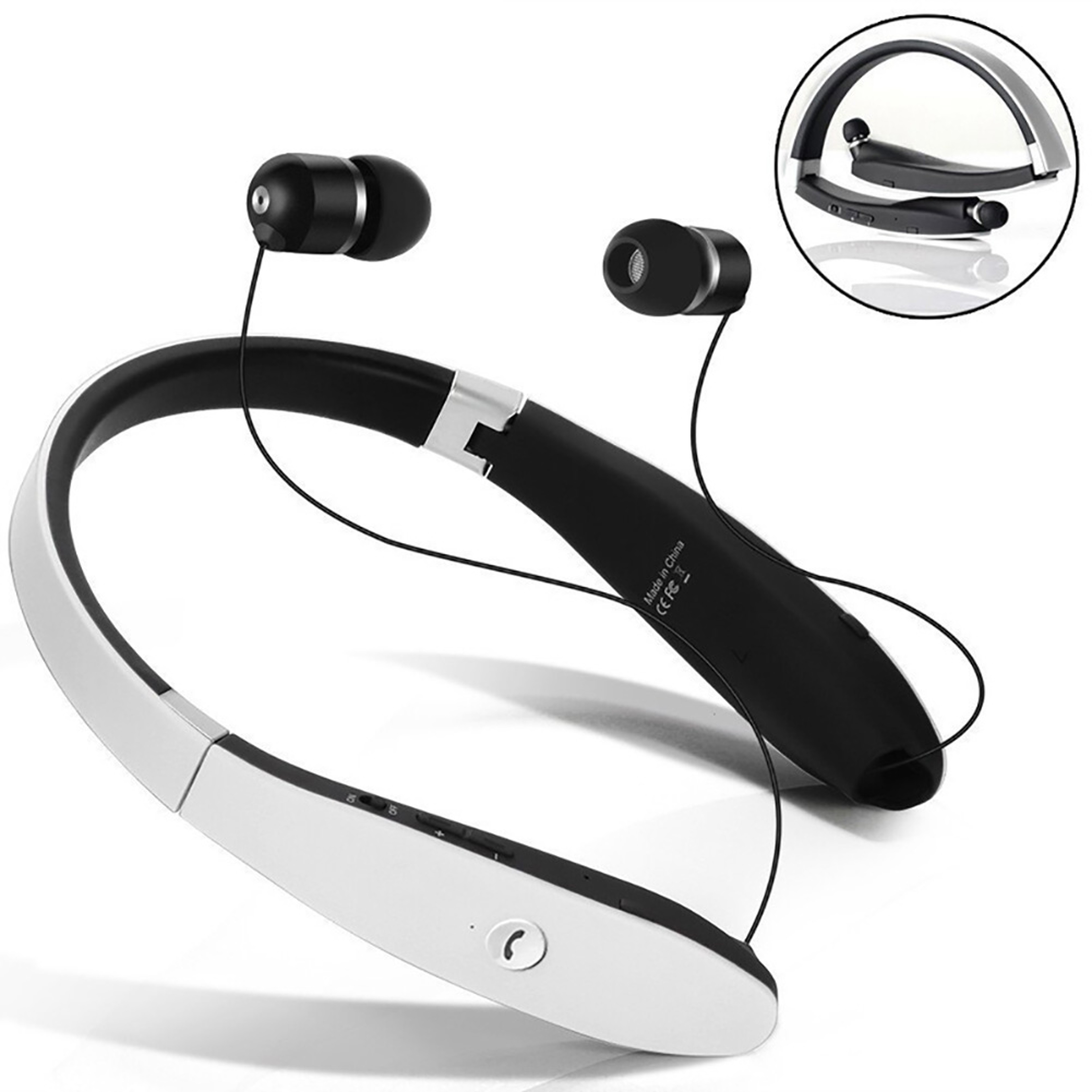 FlexTune Wireless Neckband Earbuds with Foldable Telescopic Design & HD Mic – view 1