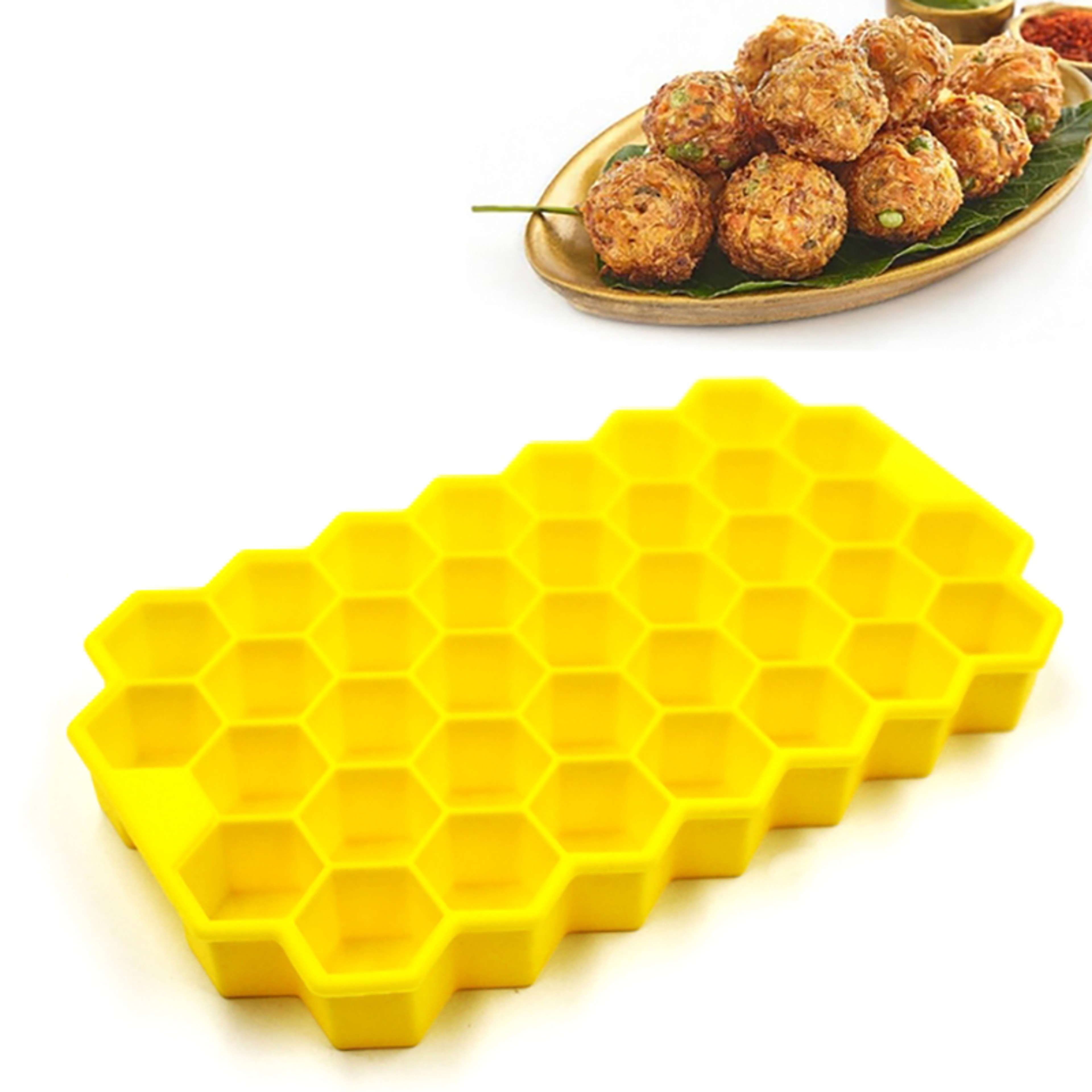 QuickPress Silicone Meatball Maker & Rice Ball Mold with Lid for Perfect Even Portions – view 3