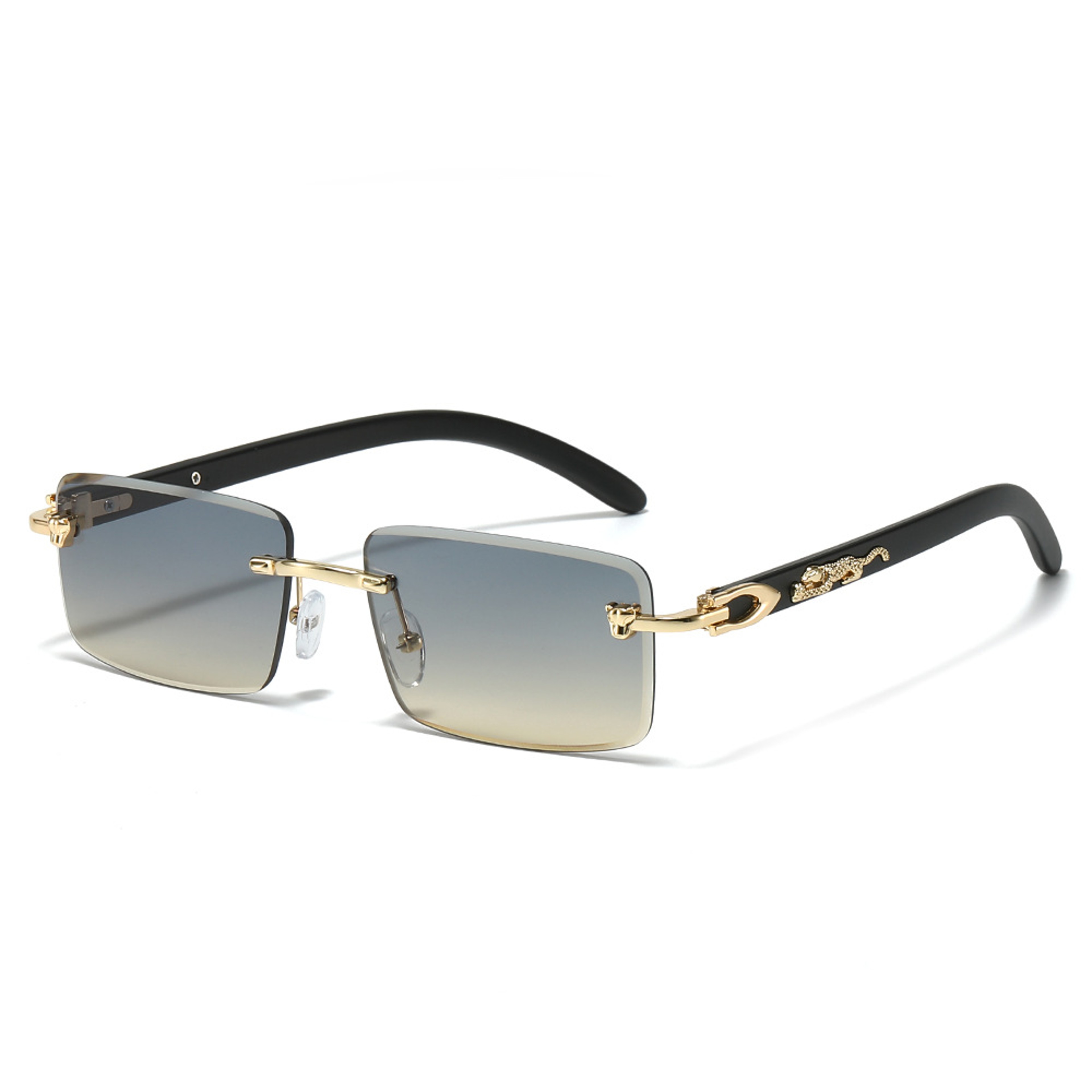 Urban Luxe Frameless Square Sunglasses With Leopard Detail For Men 7