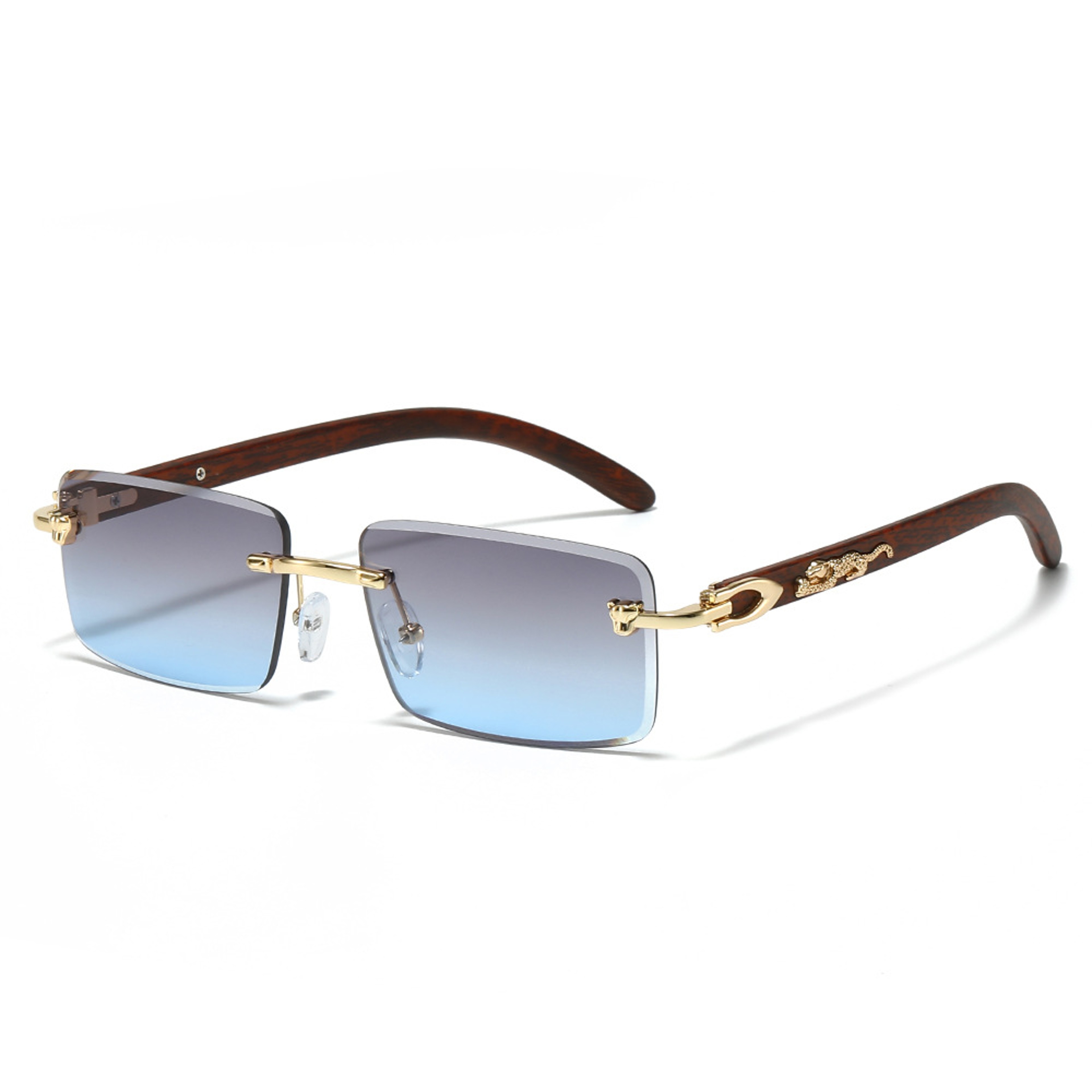 Urban Luxe Frameless Square Sunglasses With Leopard Detail For Men 9
