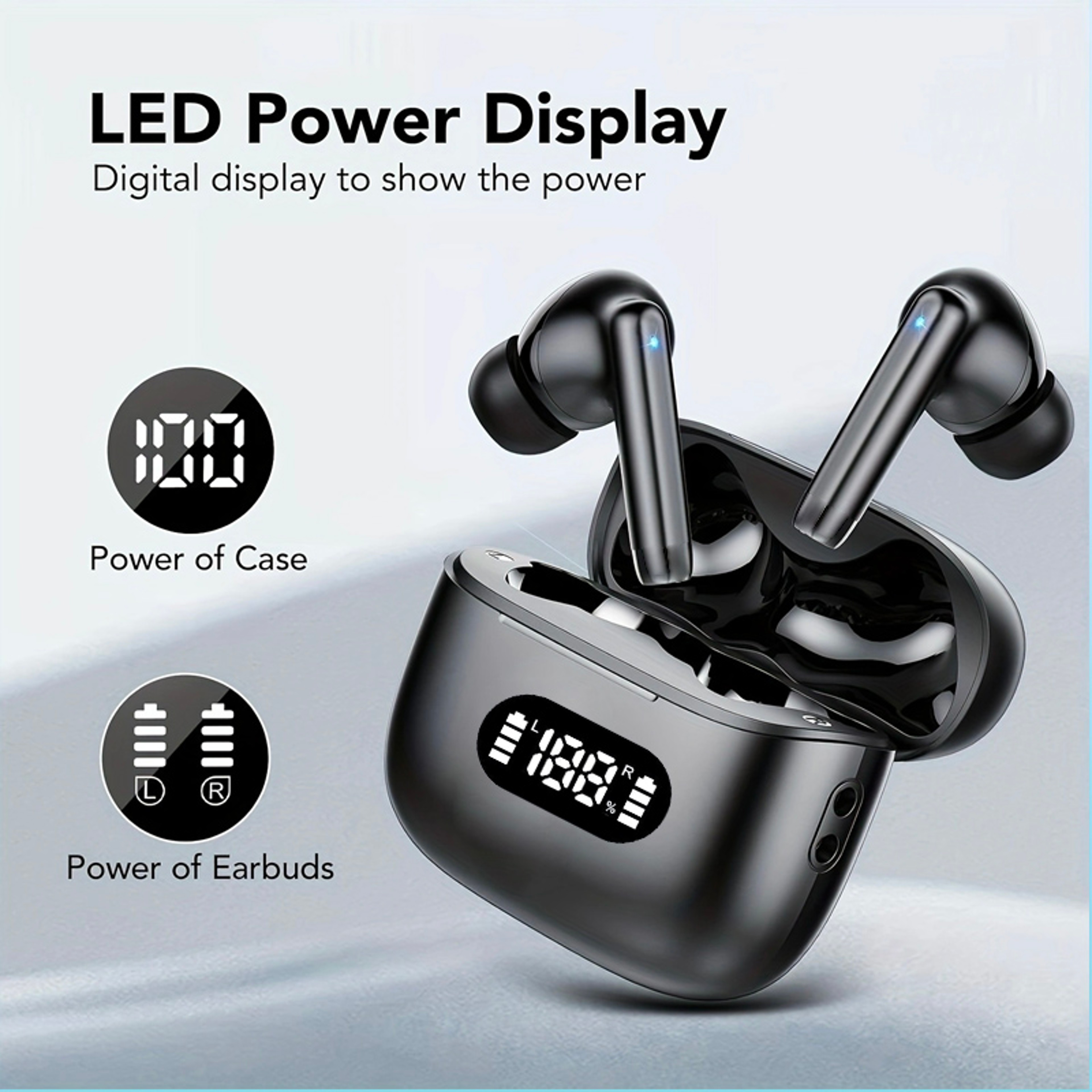 AeroSync ENC Wireless Earbuds with LED Display & Transparency Mode – view 2