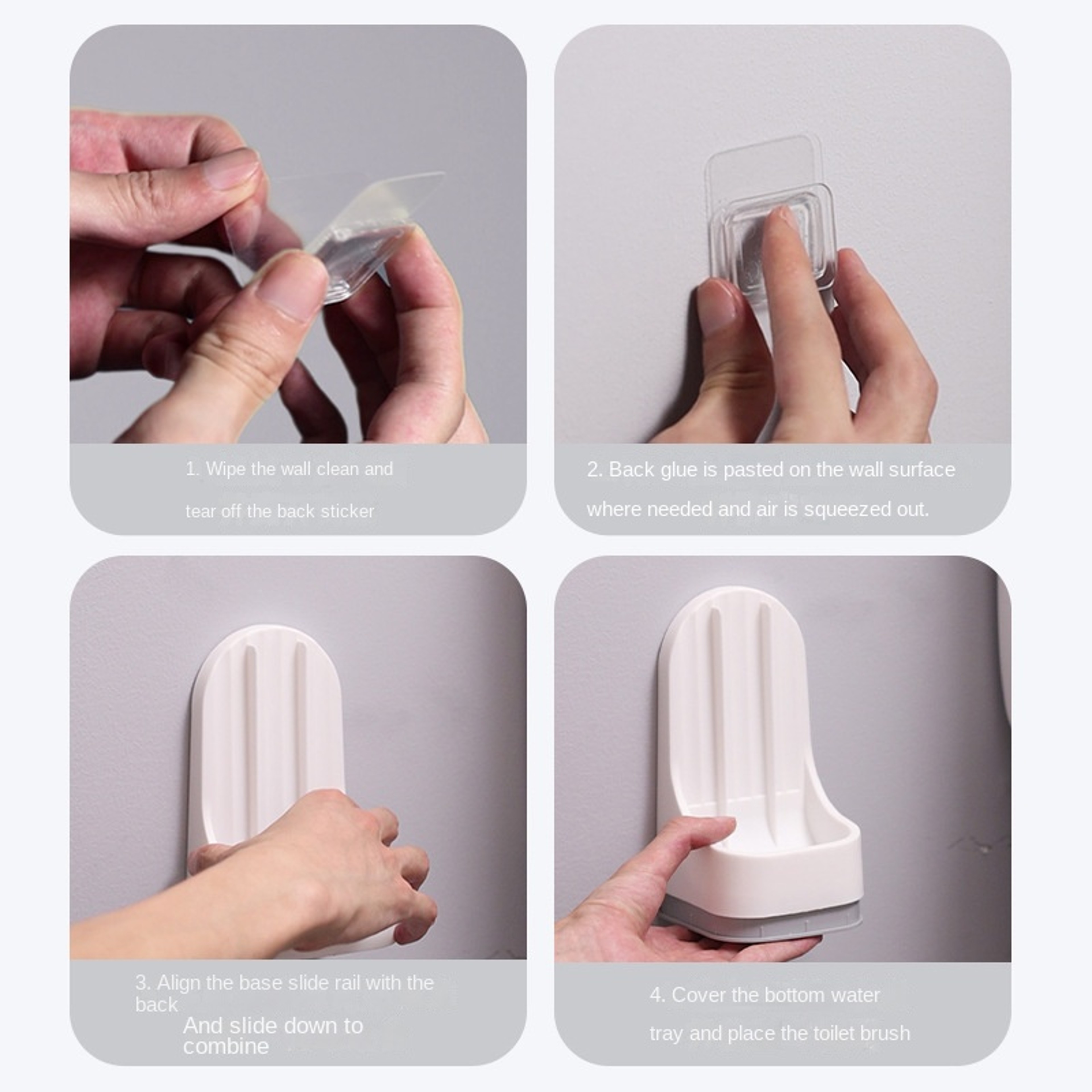 FlexClean Silicone Toilet Brush Set Wall Mounted Quick Drain Bathroom Cleaner – view 5